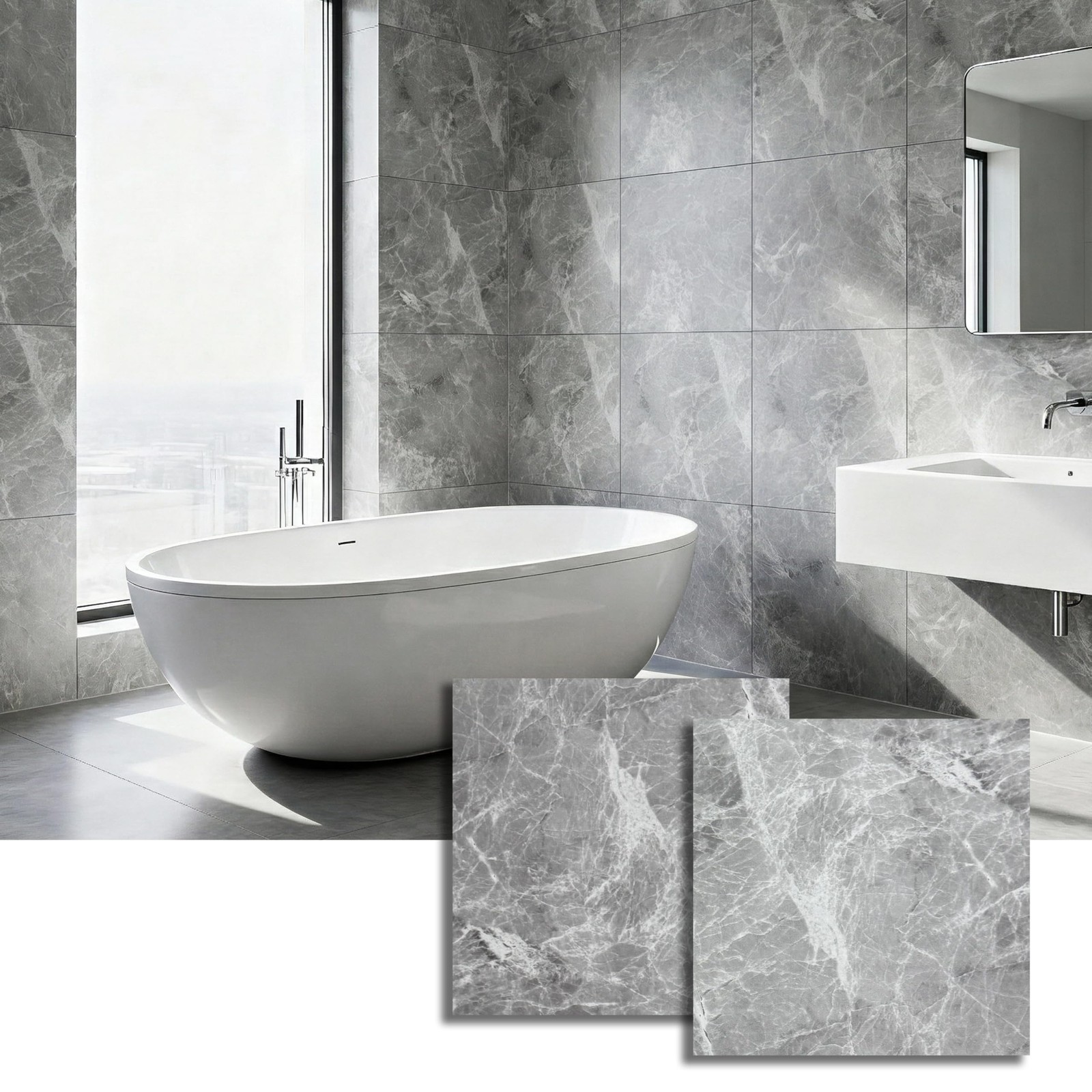 Peel and Stick Floor Tiles, 12 Sq.Ft Waterproof Vinyl Flooring, 1.8mm Thick C…