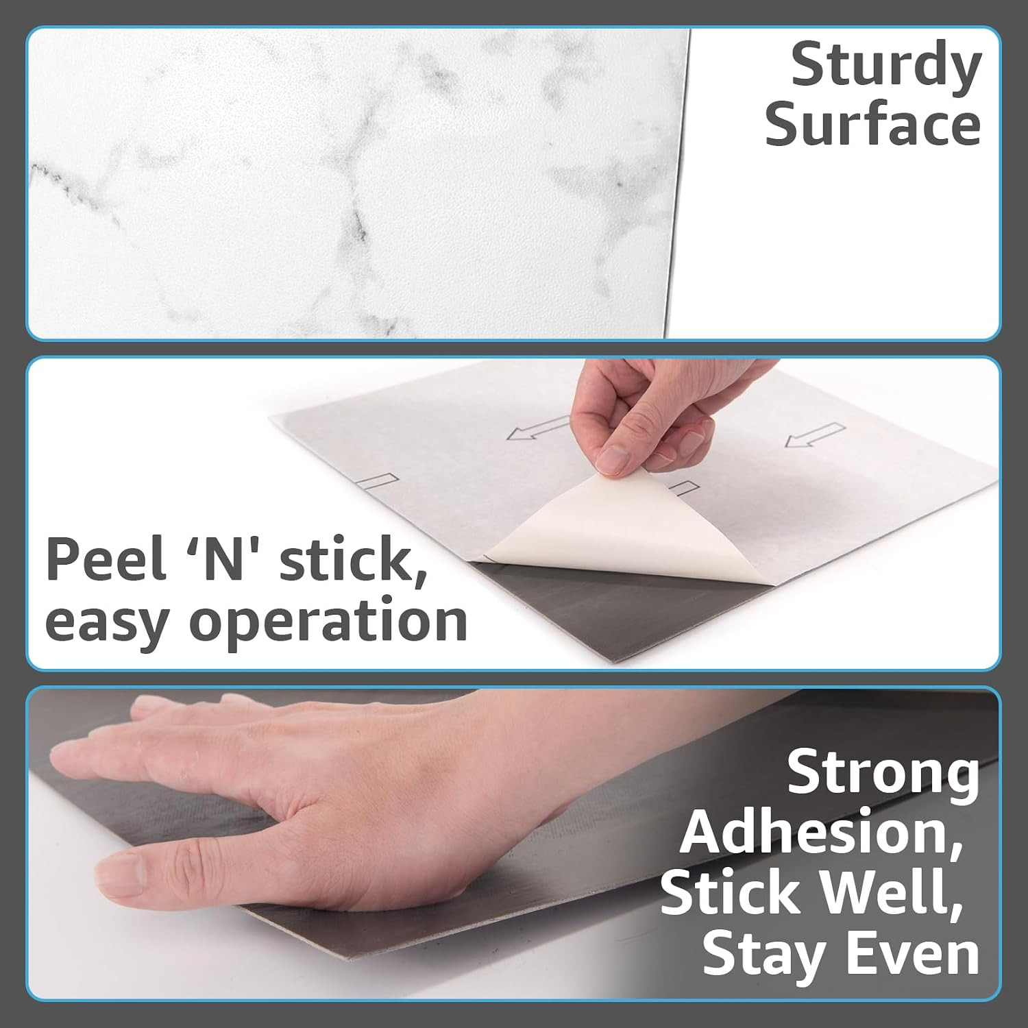 Peel and Stick Vinyl Floor Tiles 30-Pack 12 X 12 Inch, Self Adhesive Waterproof