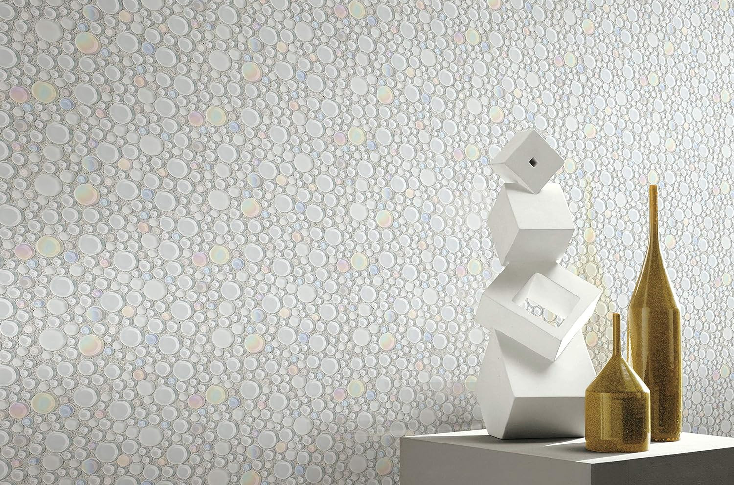 Bubble Glass Mosaic Tiles – 5 Sheets for Stunning Backsplash & Shower Decor