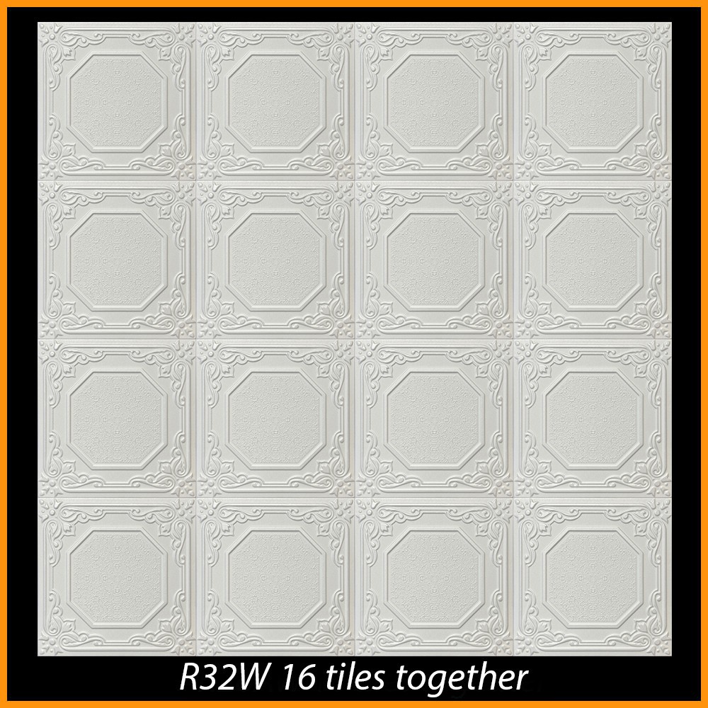DIY Ceiling Tiles Glue Up Styrofoam 20×20 – R32 White – Pack/104 pcs 274 sq ft
