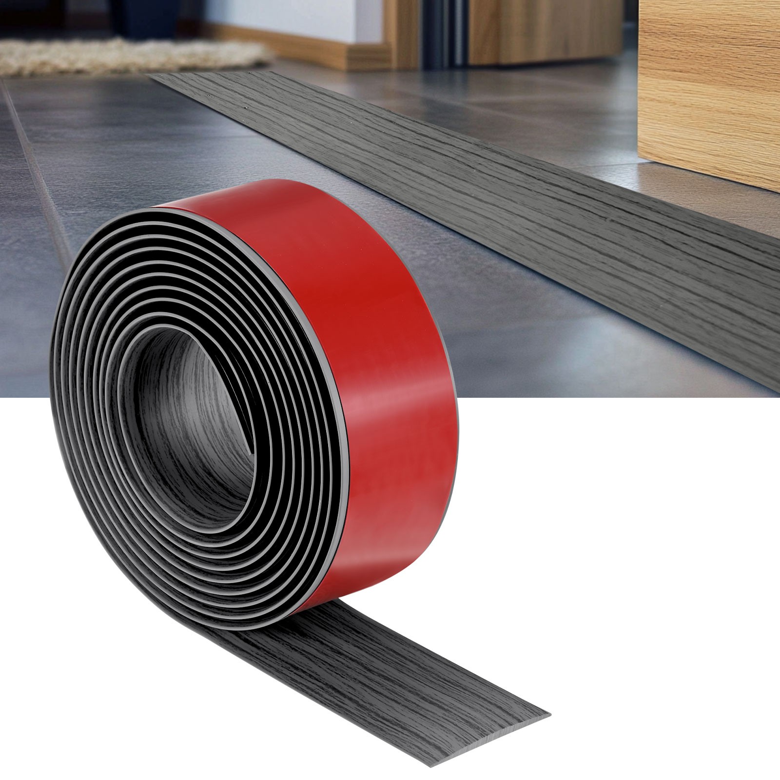 Transition Strip, 10FTx1.97Inch Floor Strip for Carpet [Dark Brown Wood Grain]
