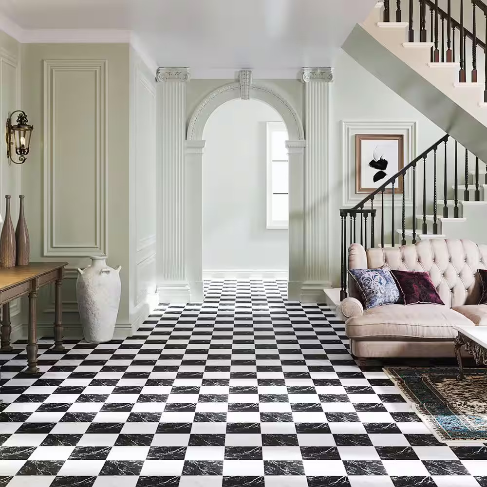 Merzoni Checker Ruzzini 17-7/8 In. X 17-7/8 In. Porcelain Floor and Wall Tile (1