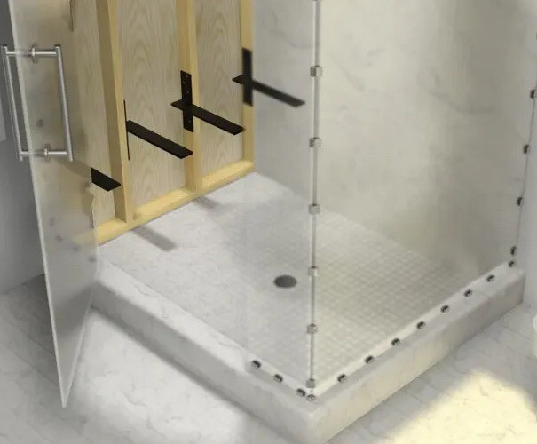 WALK-IN SHOWER 4 Brackets | Floating Shower Bench KERDI-BOARD 2in | Length 60in
