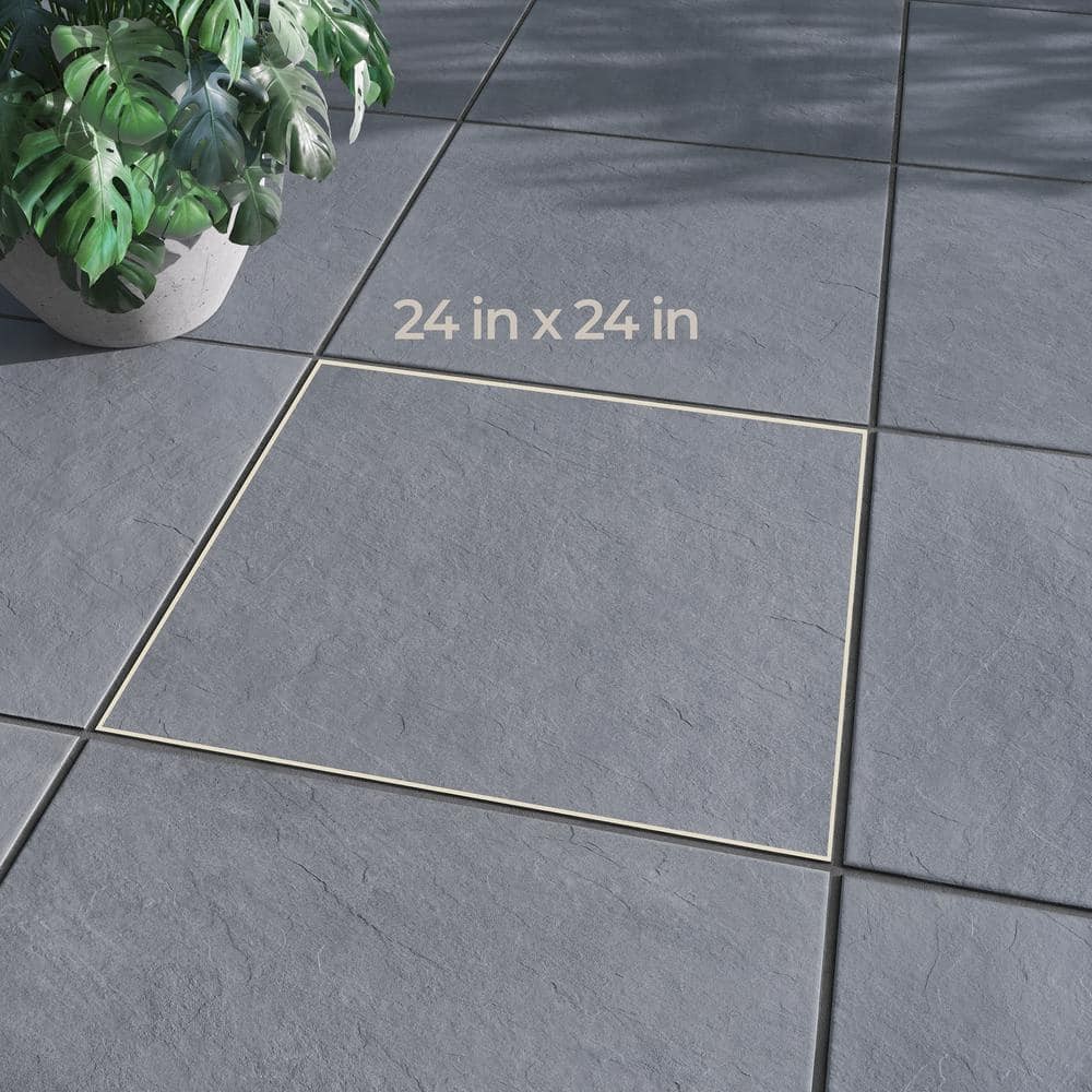 Bluestone Natural Cleft 24 in. x 24 in. x 0.75 in. Stone Look Porcelain Paver