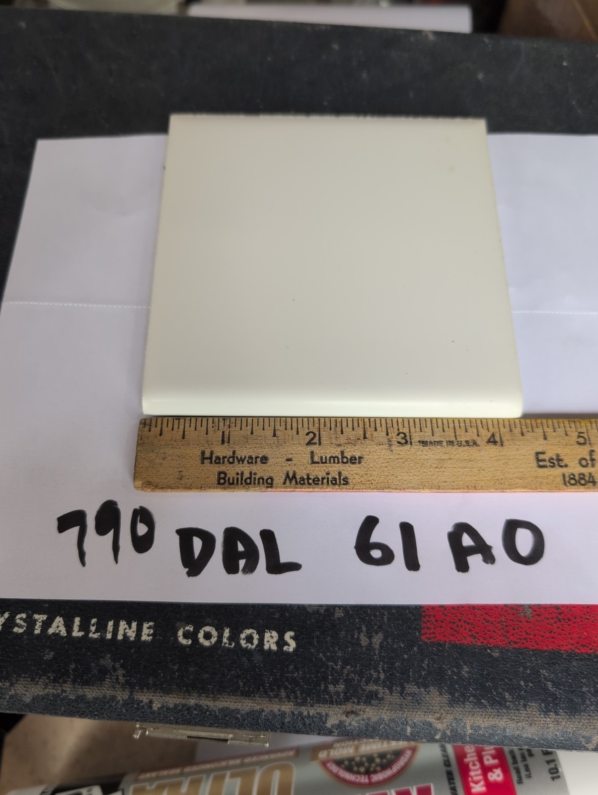 2 pcs 61 Designer White Matte Ceramic Tile 4 1/4″ American Olean Bullnose 0790