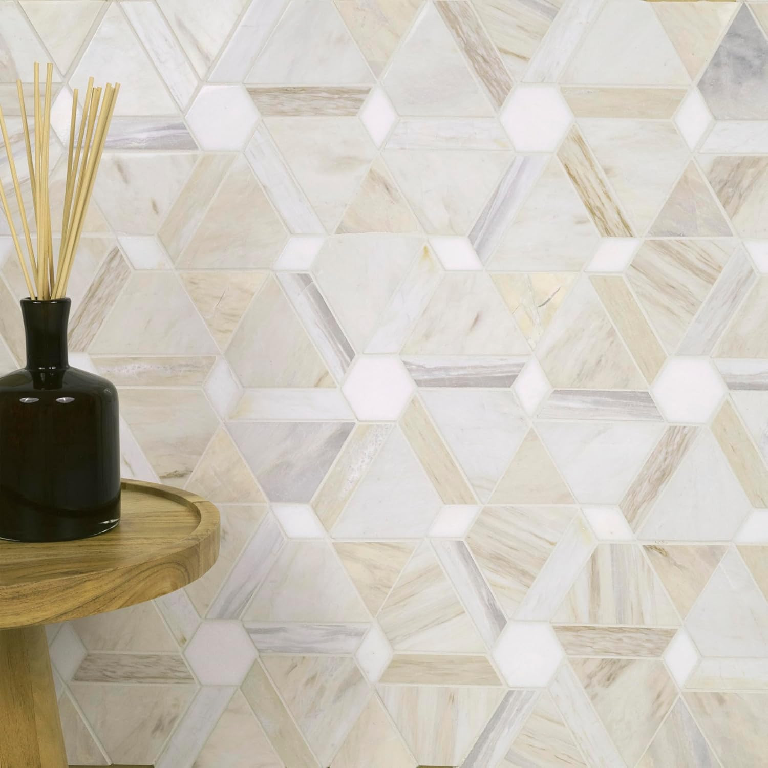 Angora Floralis Polished Marble Mosaic Tile for Luxurious Spaces 11×12