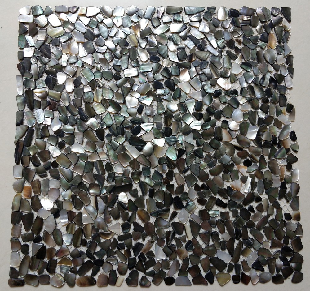 11PCS Irregular Black Lip Shell Mosaic Tile Kitchen Bathroom Wall Backsplash