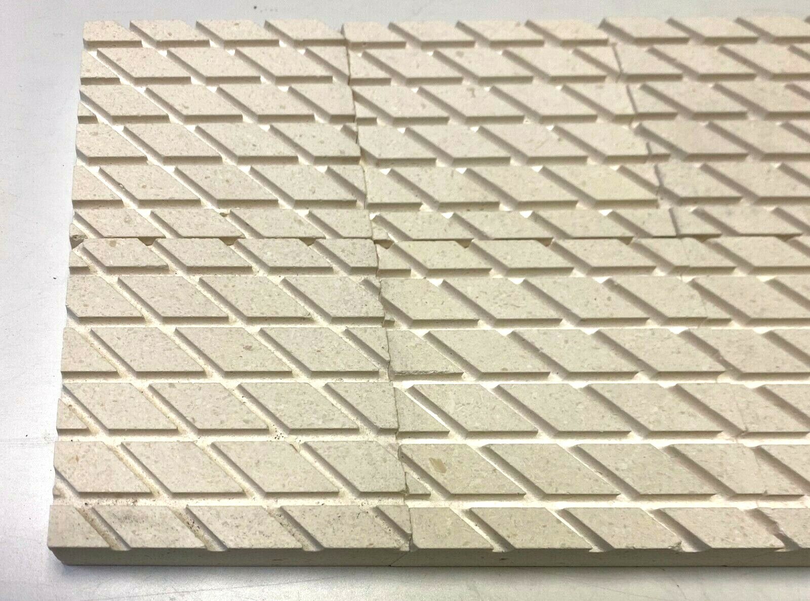 4×4 Textured Carved Finish Decorative Honed Limestone Wall Tile