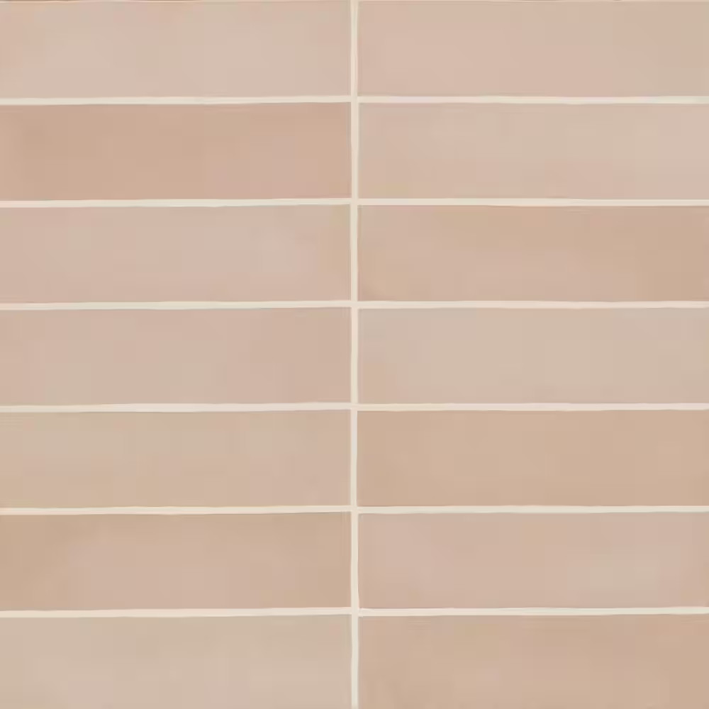 Makoto 2.5 In. X 10 In. Matte Momoiro Blush Ceramic Wall Subway Tile (5.38 Sq. F