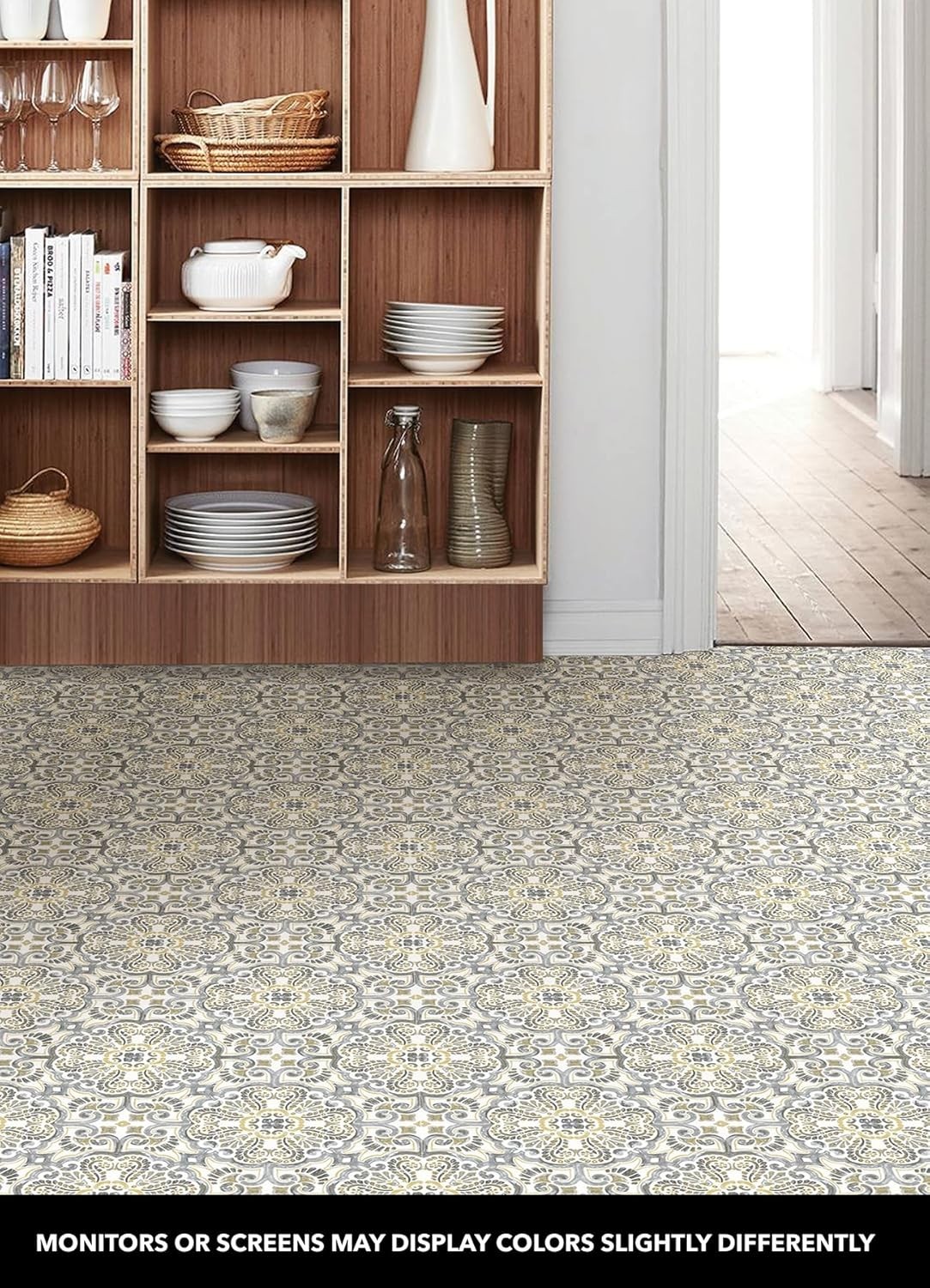 Stylish Grey and Yellow Peel & Stick Tiles, Easy Installation, 10 Sq Ft Coverage