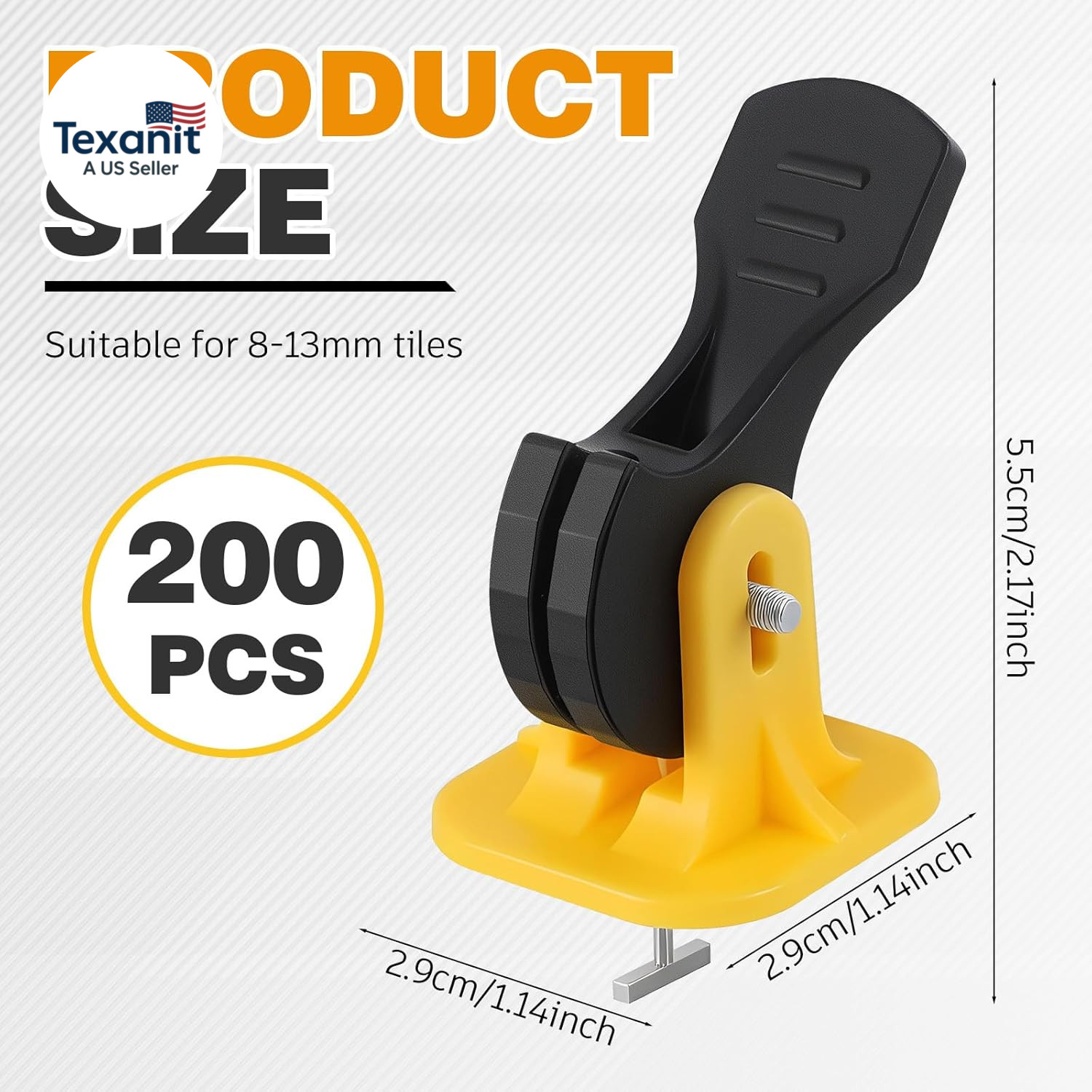 Tile Leveling System Kit 200 Reusable Tile Spacers + 200 1/16” Replaceable Spar