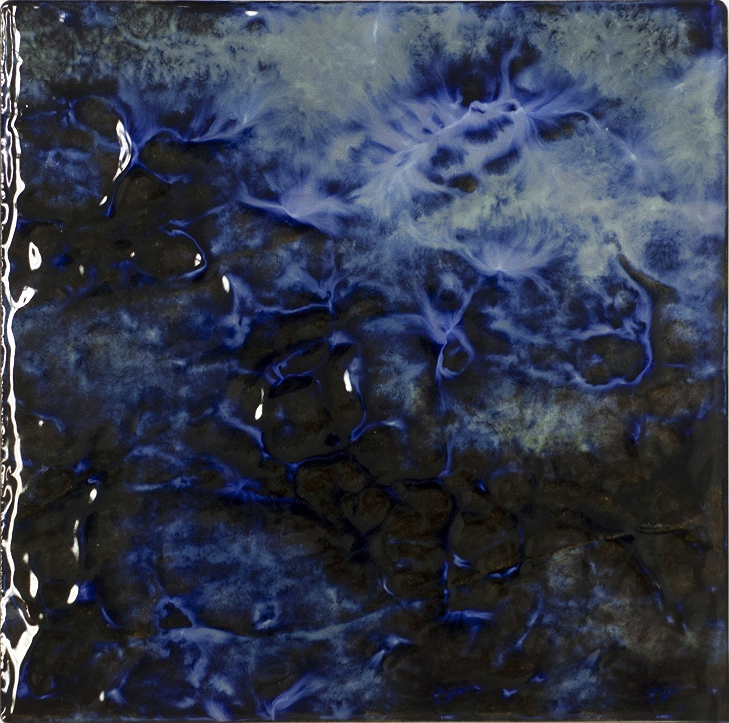 Fujiwa Porcelain glazed Swimming Pool Waterline Tile LUNAR-671 BlueBlend 6×6 2SQ