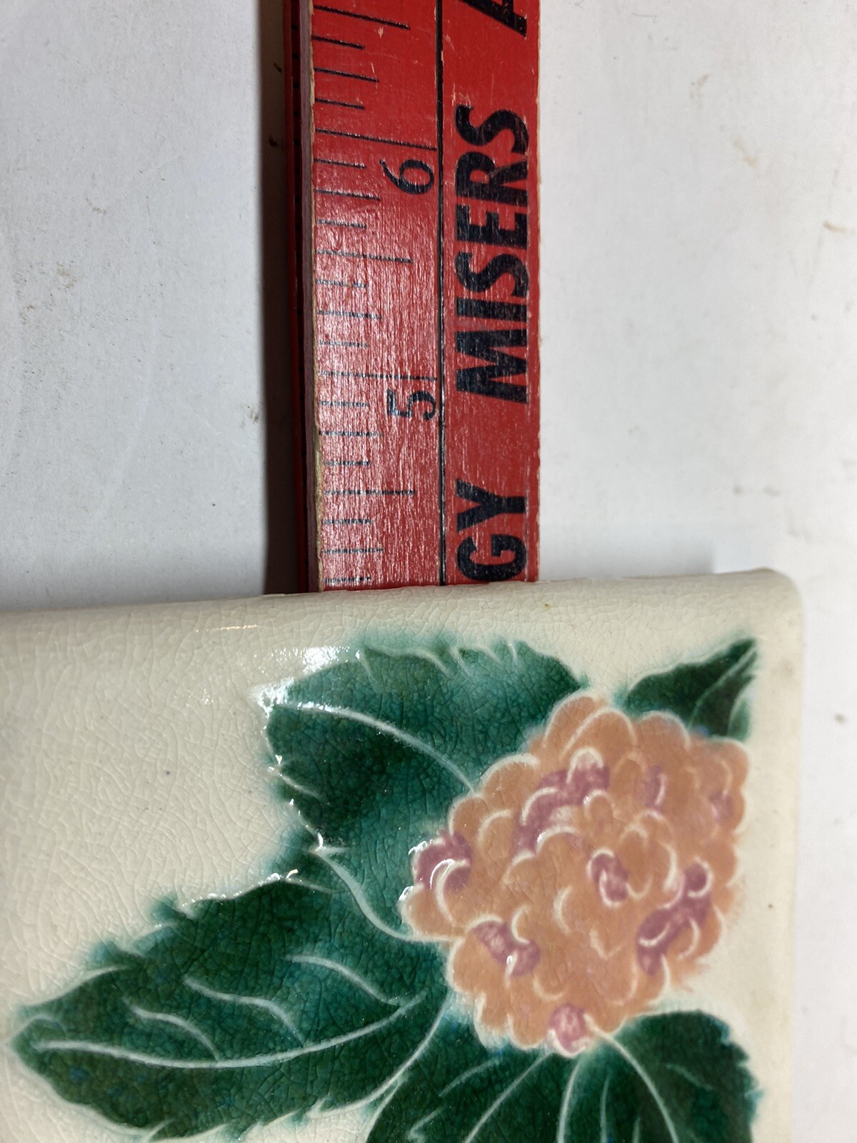 Vintage Ceramic Porcelain Kiln Fired Floral 4” Tile