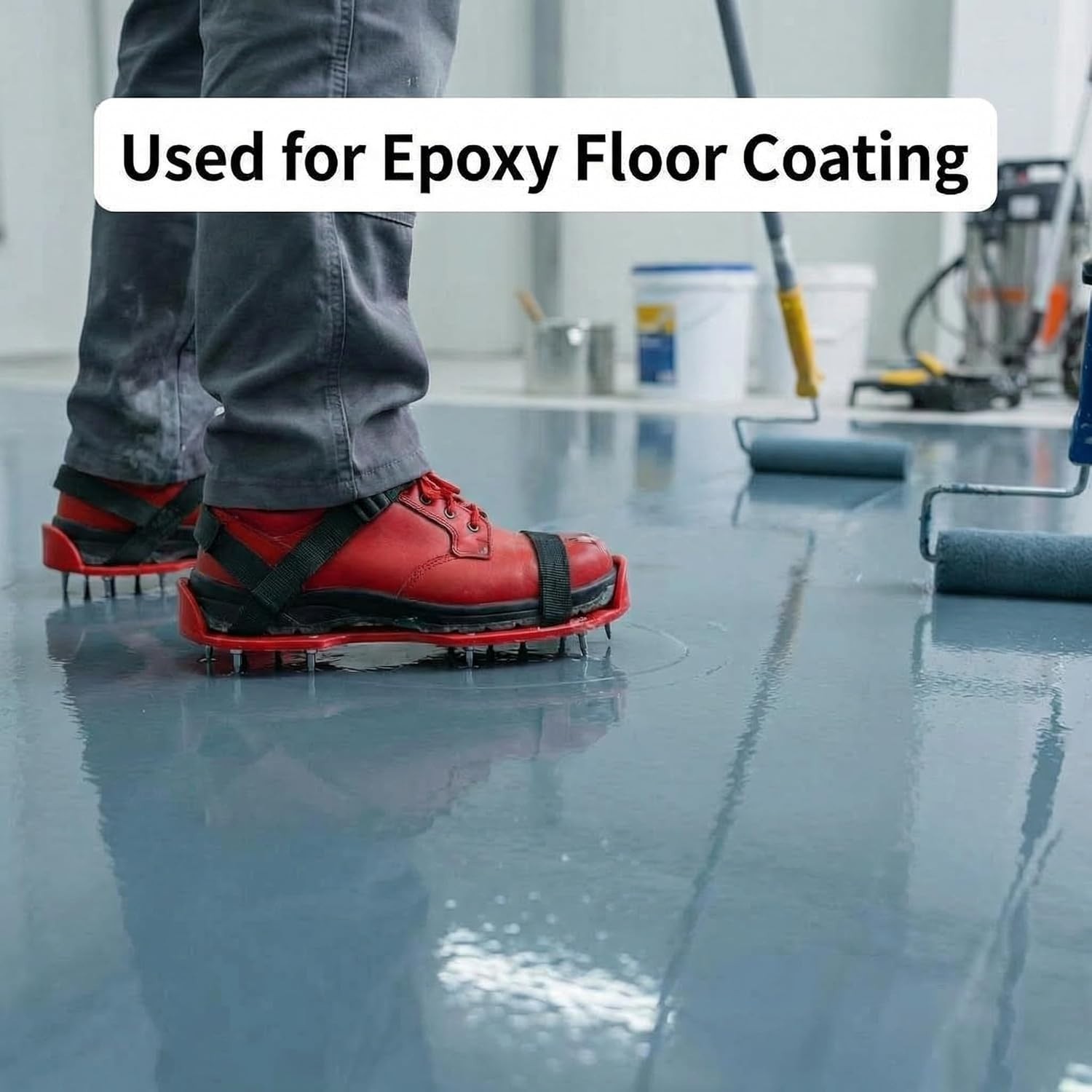 Gunite Spiked Shoes with 3/4″ Short Spikes for Epoxy Floors & Overlay Work