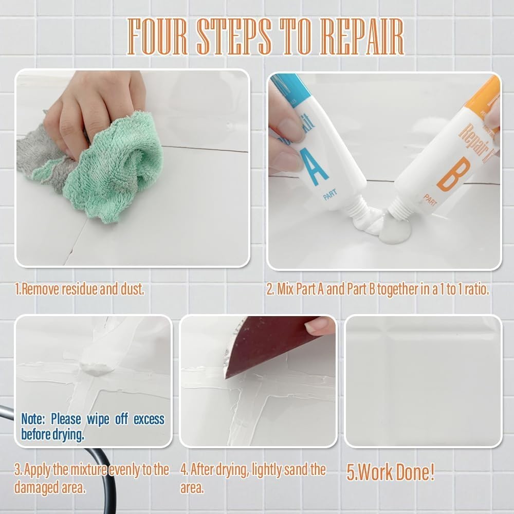 Super Strong Adhesion Tile Repair Kit – Restore Your Ceramic & Porcelain Tiles