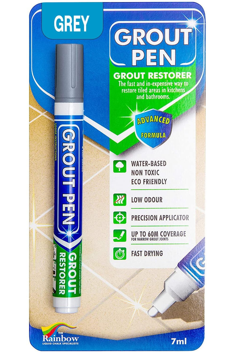 Grey Grout Pen Tile Marker Waterproof Colorant Sealer 5mm Tip 7ml DIY