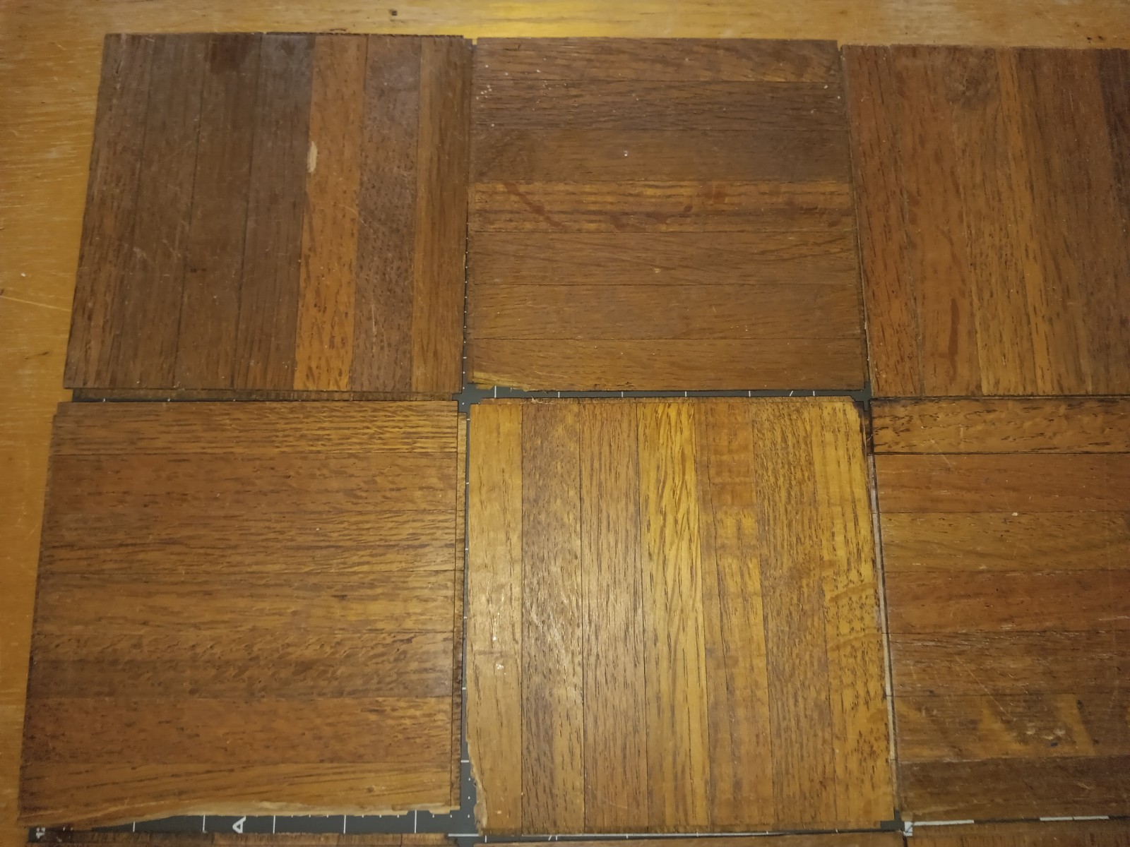 Reclaim VTG COLOR TILE Solid Oak Parquet Flooring 24 pieces = 6 SQ FT. OPTIONS!