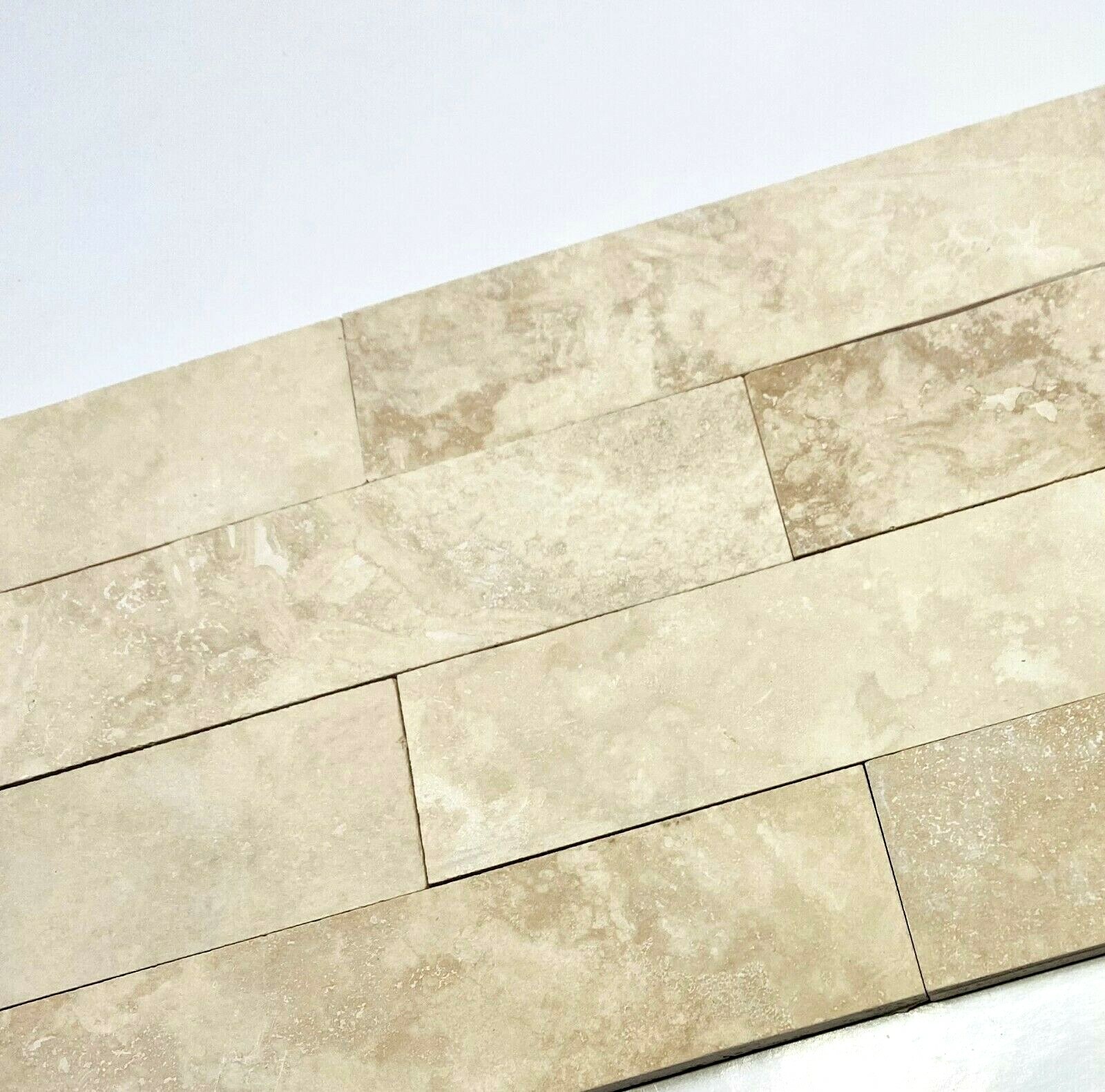Light Ivory Travertine 2×8 Honed and Filled Wall Floor Tile (sold per piece)