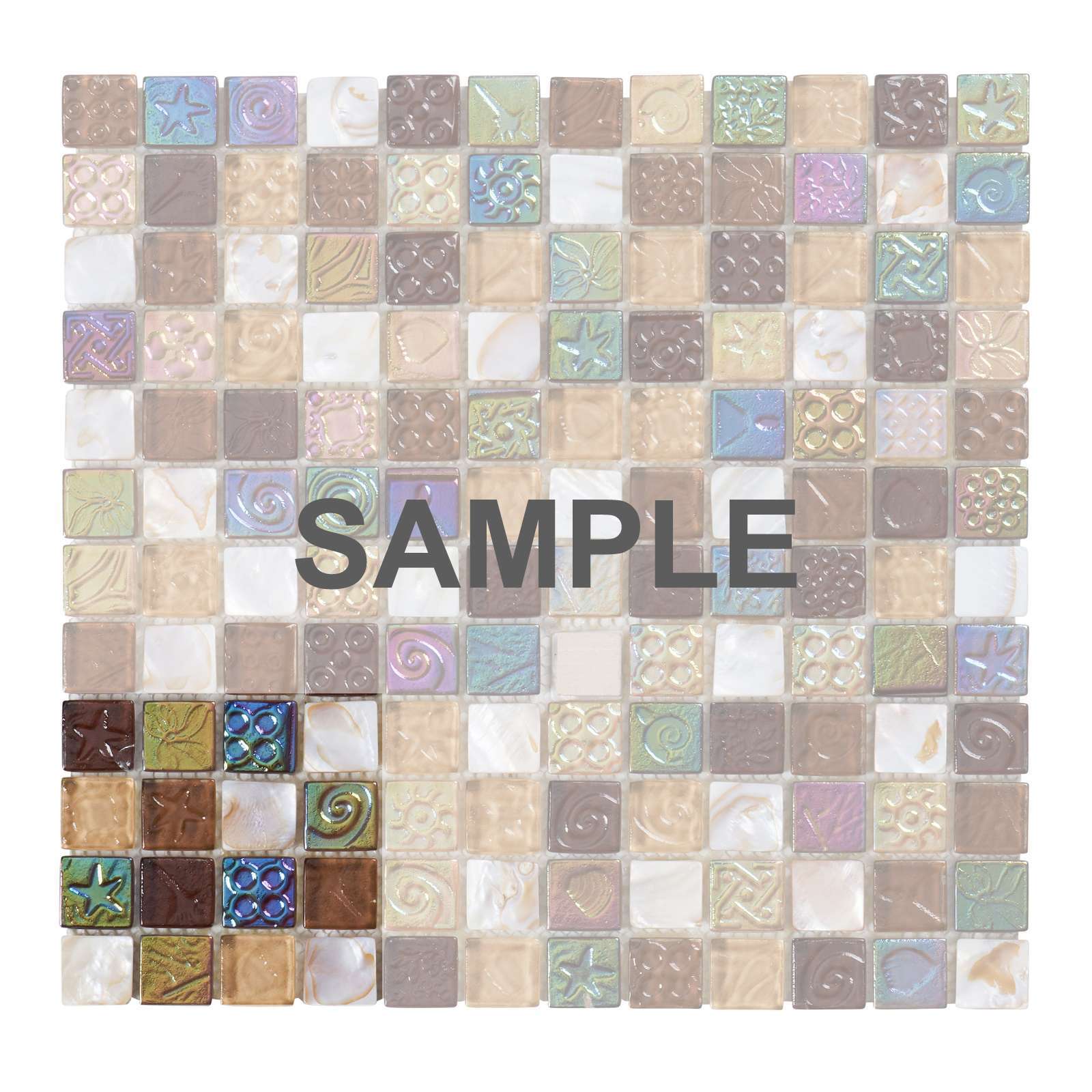 Mother Of Pearl Shell Iridescent Glass Brown Mosaic Tile Kitchen Bath Backsplash