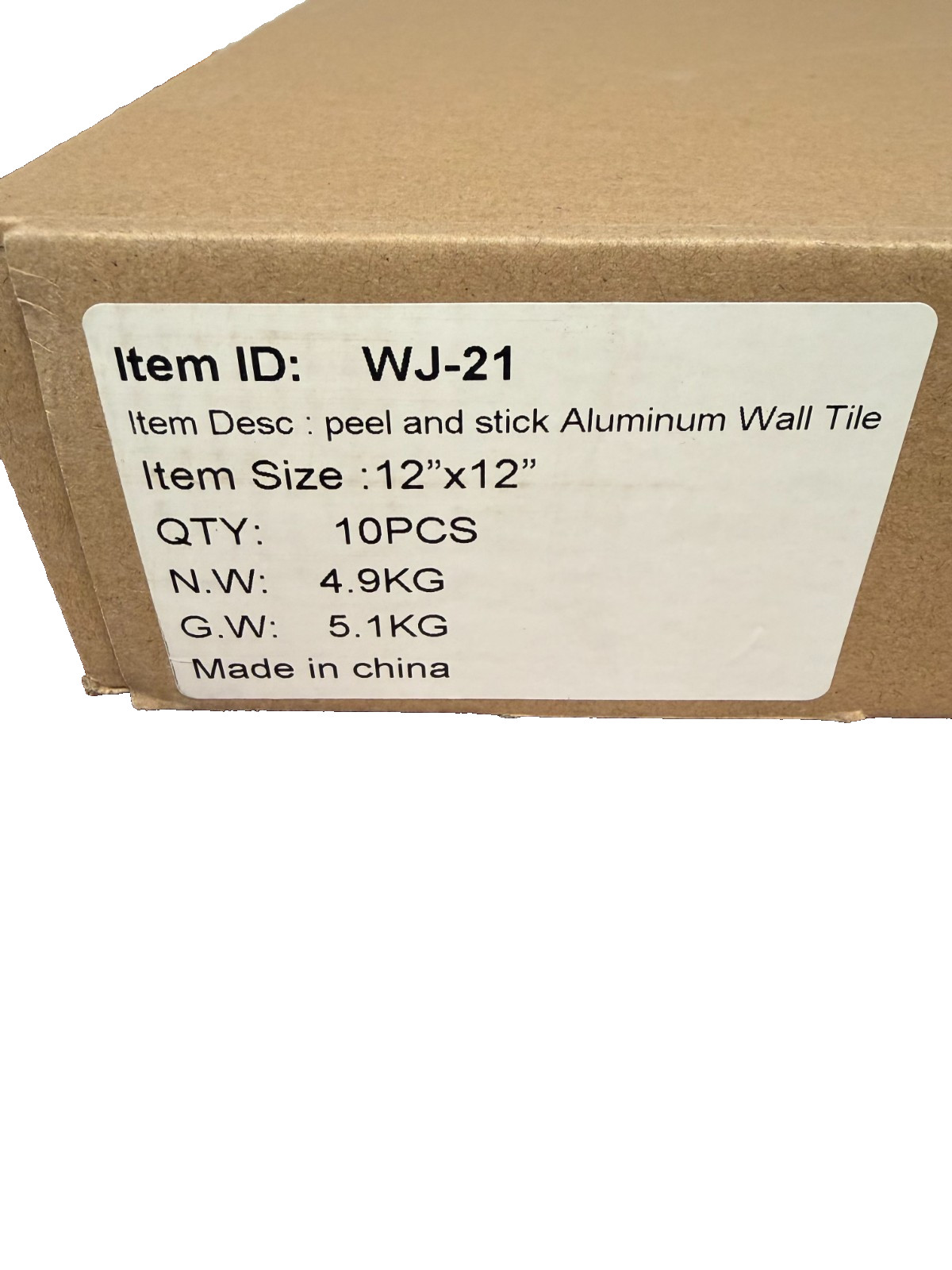 Peel And Stick Aluminum Wall Tiles – Self Adhesive 12″ x 12″ – 10 Pcs