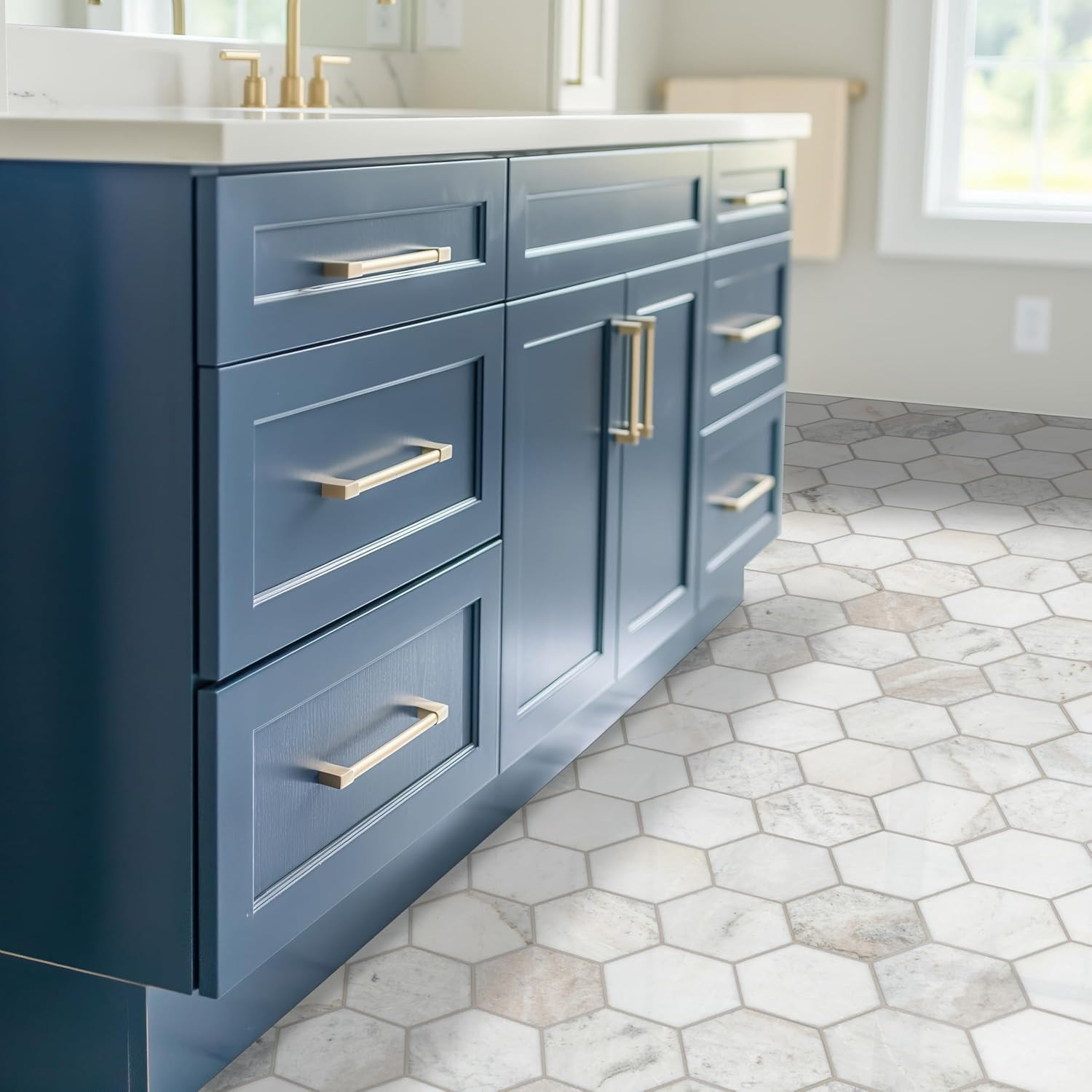Arabescato Venato White Hexagon Honed Marble Tile for Elegant Spaces