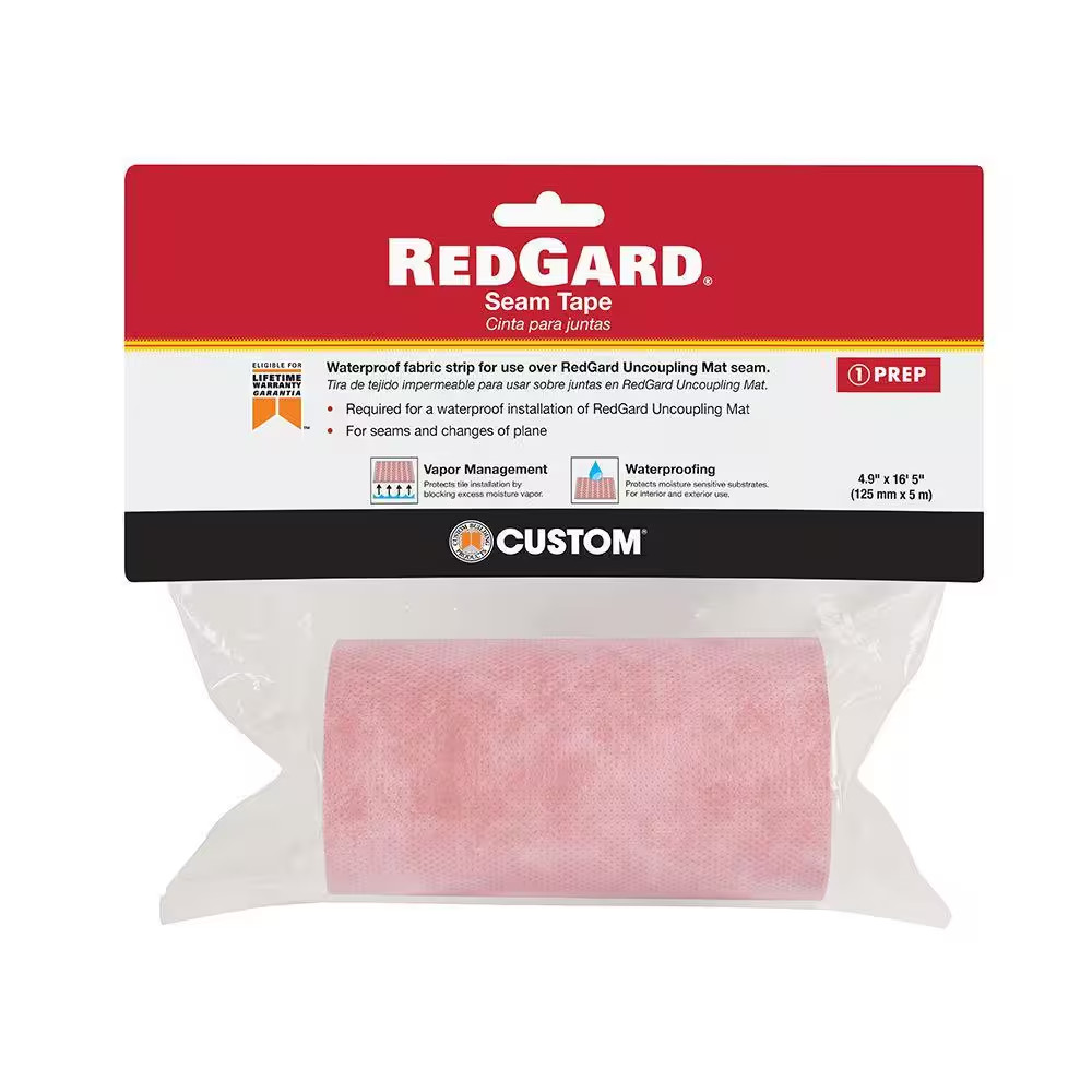 Seam Tape 5in x 16.5 ft Indoor Commercial Residential Red Waterproofing Membrane