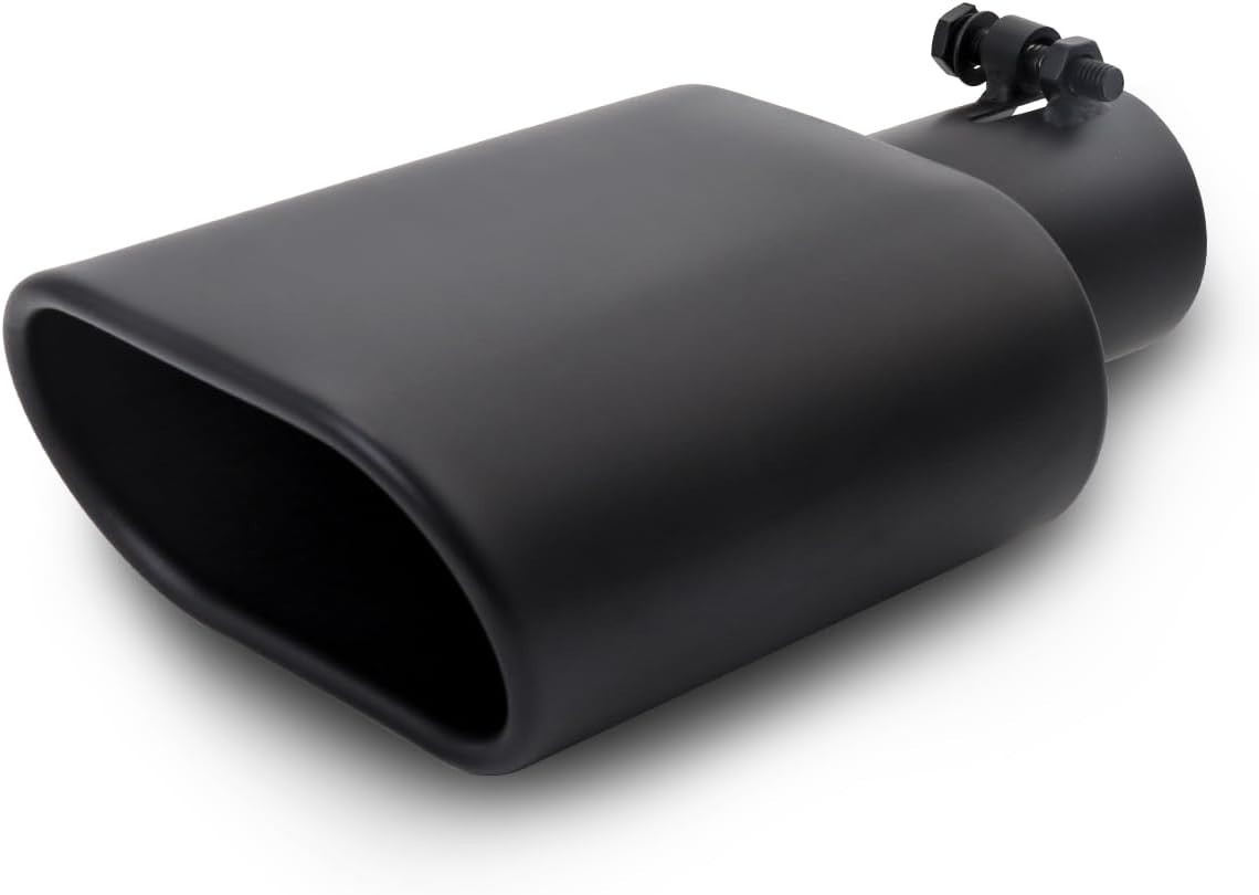 Square Exhaust Tip 2.25″ Inlet, Black Coating Rectangle 2.25inch Black Coated