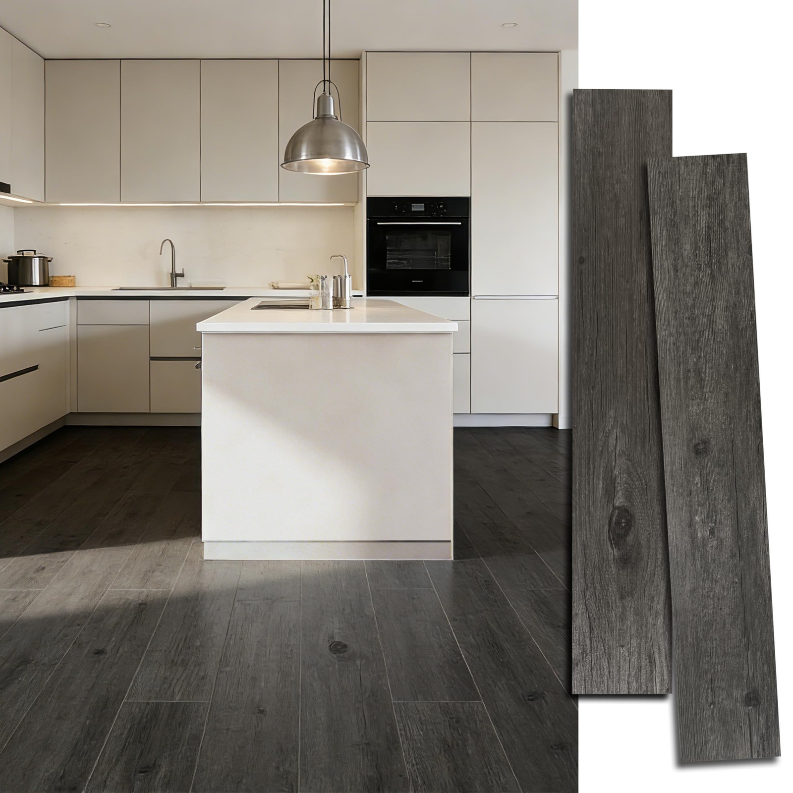 Waterproof Peel and Stick Floor Tile, 54 Sq.Ft Dark Grey Vinyl Flooring | 36 …