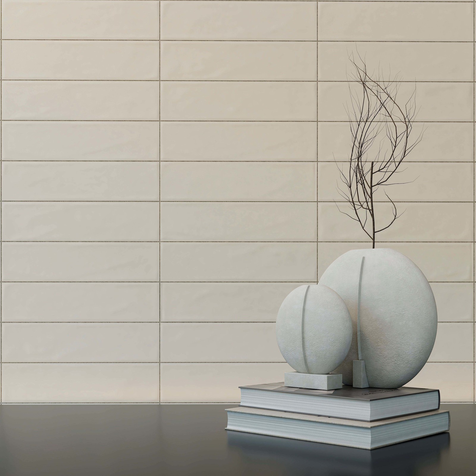 Cruz Bay Studio MKT61111 Chateau – 3″ x 12″ Brick Wall Tile – – Cream Matte