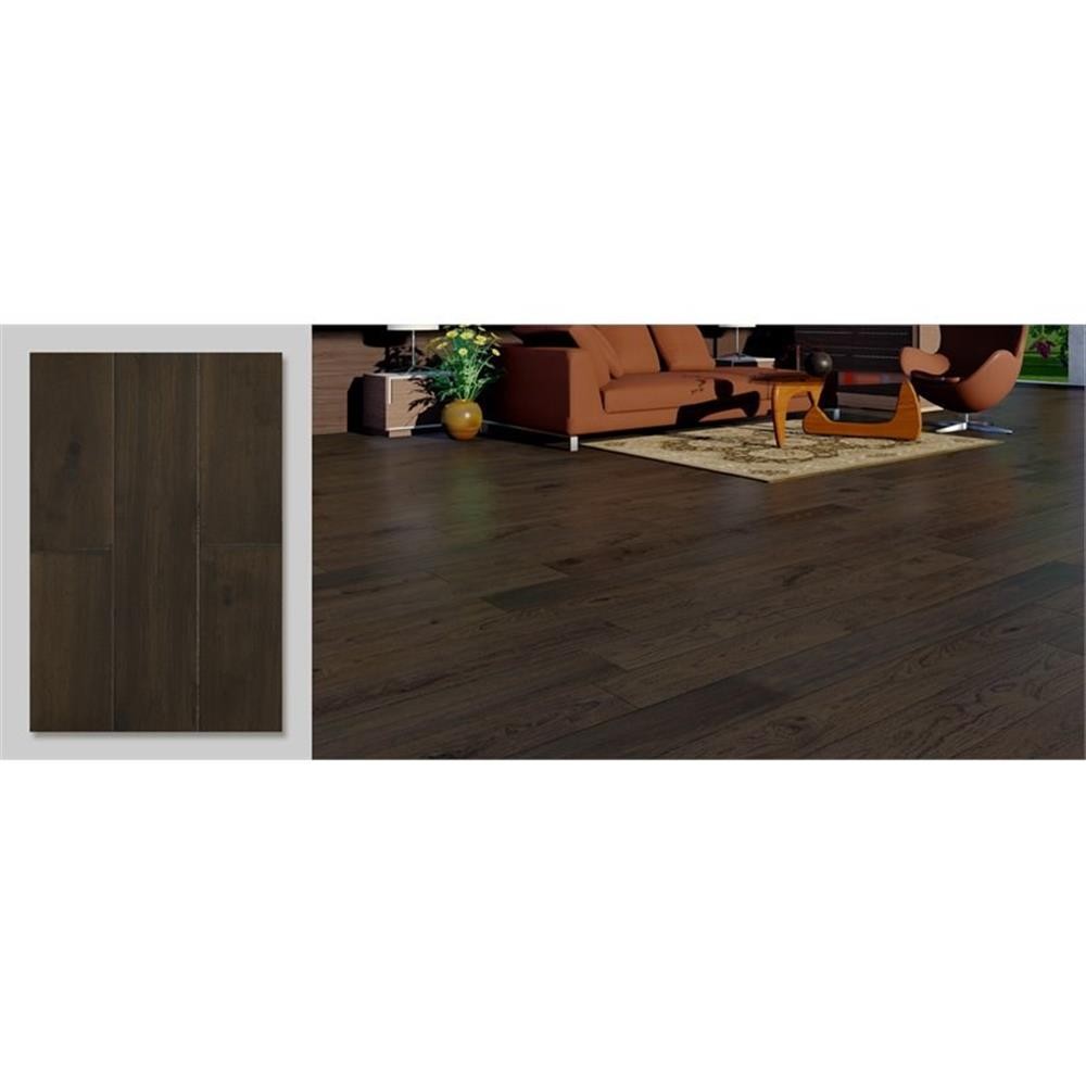 Pemberly Row Traditional 1/2×7″ Hardwood Flooring in Shadow Gray