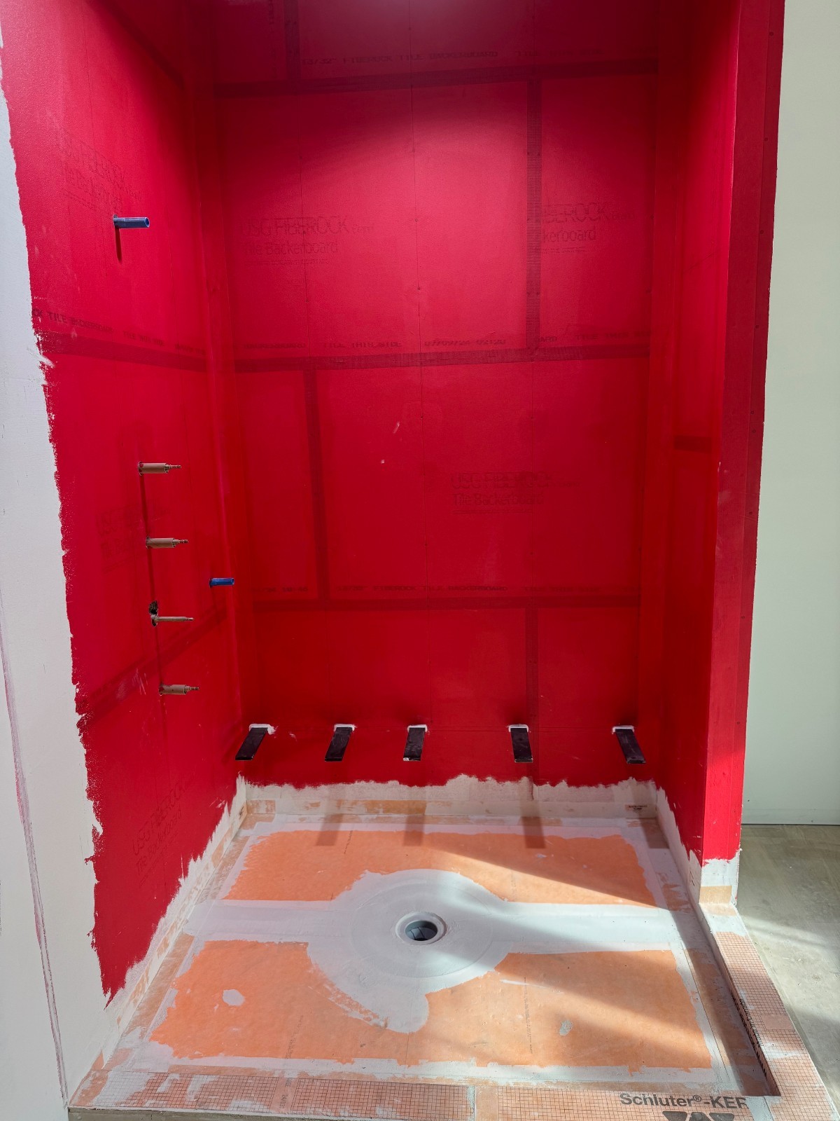 WALK-IN SHOWER 4 Brackets | Floating Shower Bench KERDI-BOARD 2”| L 60 x W16 in