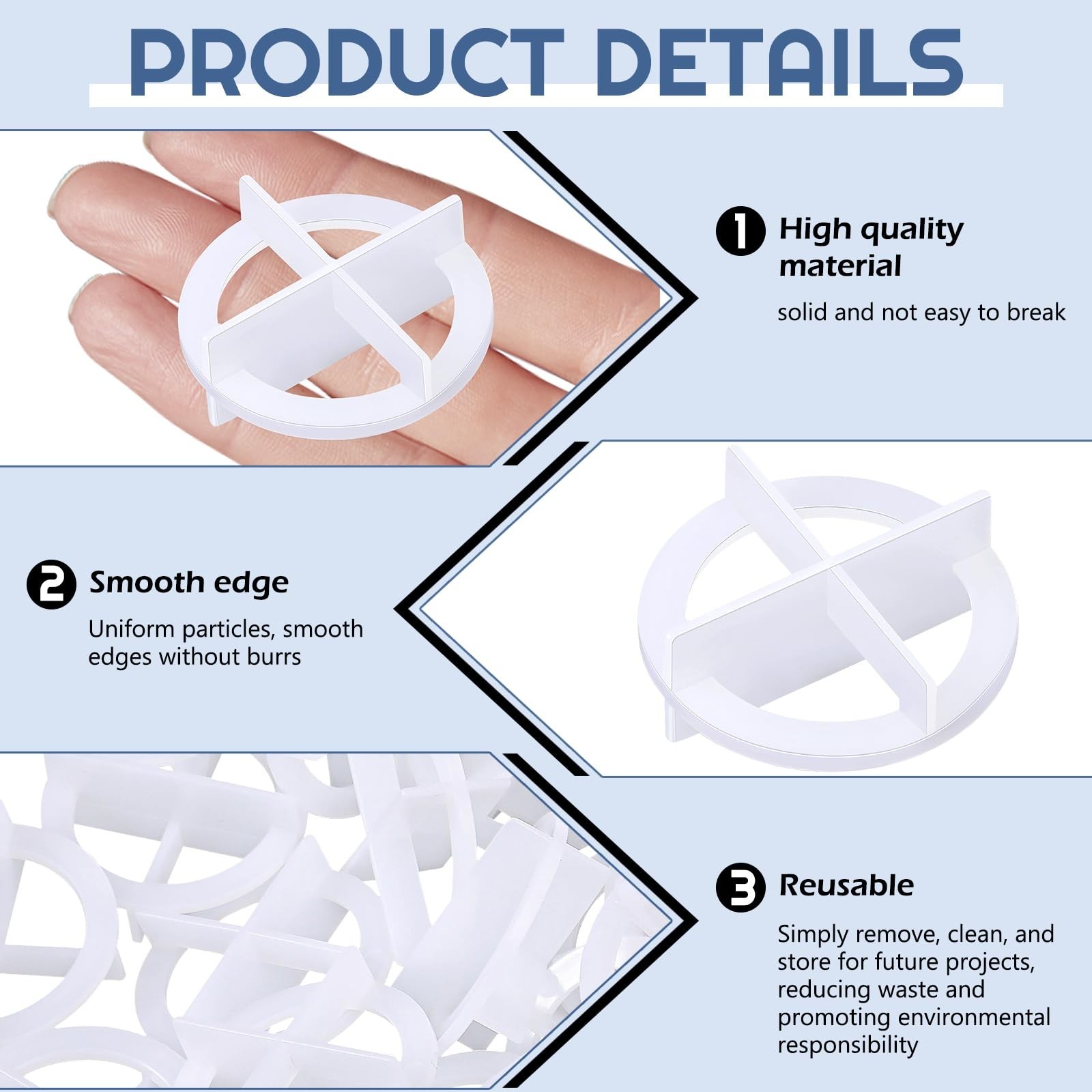 Nuanchu 500 Pcs 1/32″(1mm) Tile Spacers Removable Cross Ceramic Spacers Corne…