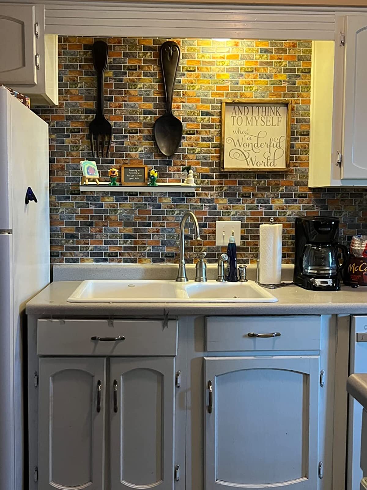 Art3d 10pack 12″ x 12″ Peel and Stick Tile Vinyl Sticker for Kitchen Backsplash