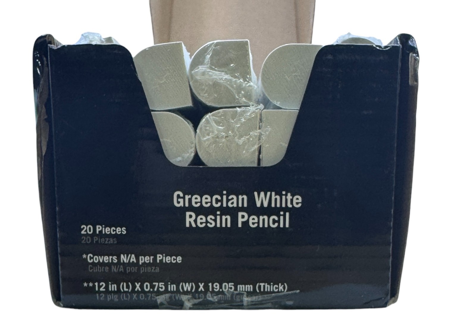 Grecian White Resin Pencil Molding 0.75 in x 12 in | 20 linear feet / Case