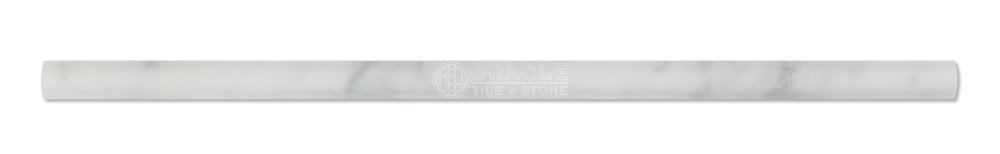 Carrara White Italian (Bianco Carrara) Marble 1/2 X 12 Pencil Liner Trim Molding