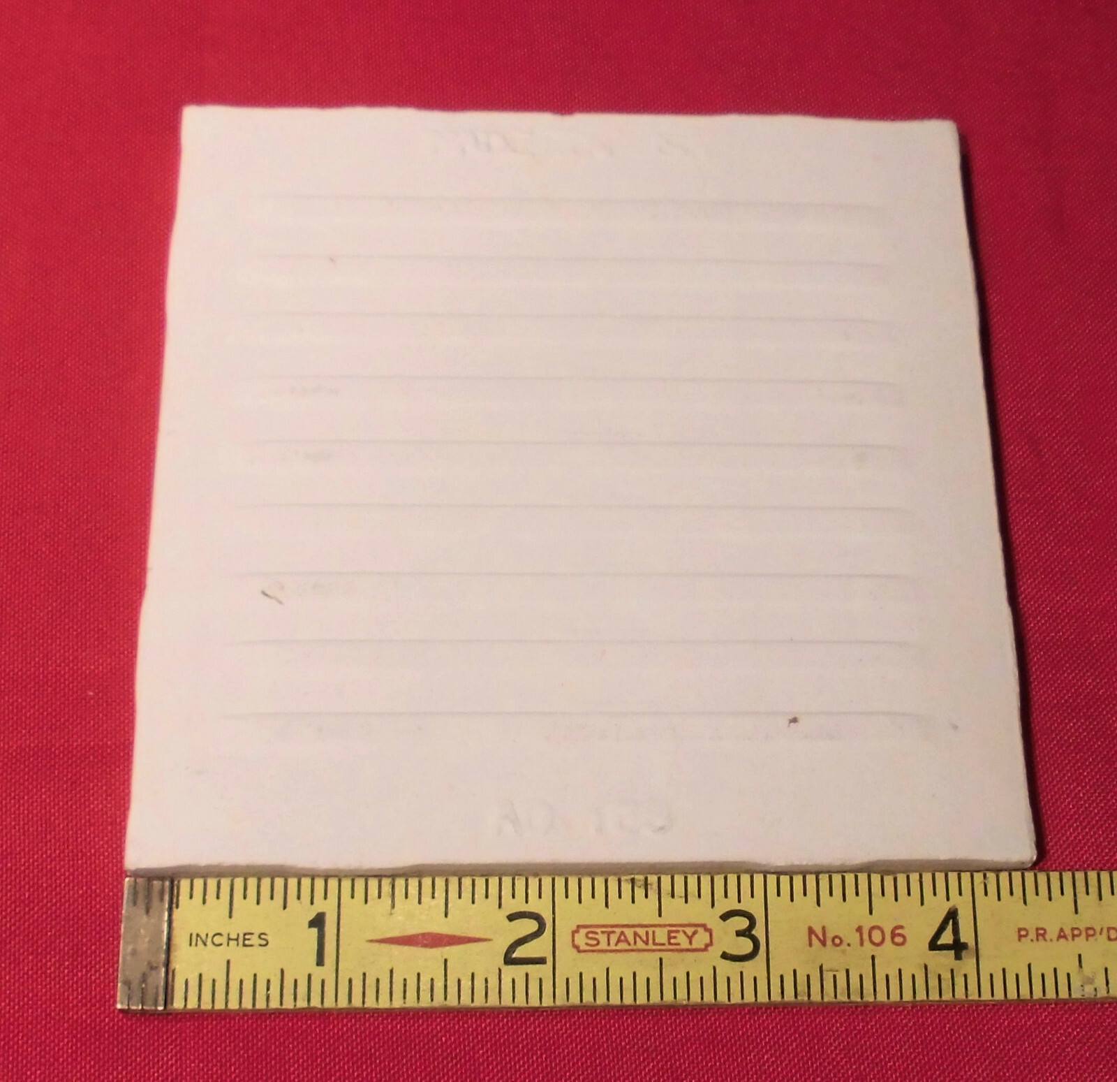 1 pc. Vintage Ceramic Tile *Matte Vellum* by American Olean Co. 4-1/4″ Light Tan