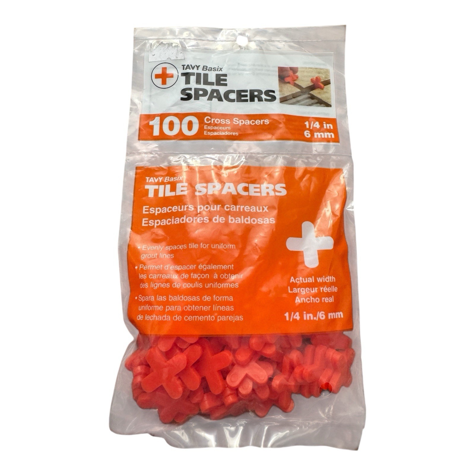 Tavy Basix Cross Spacers Tile 1/4in 6mm 100pc Pack New