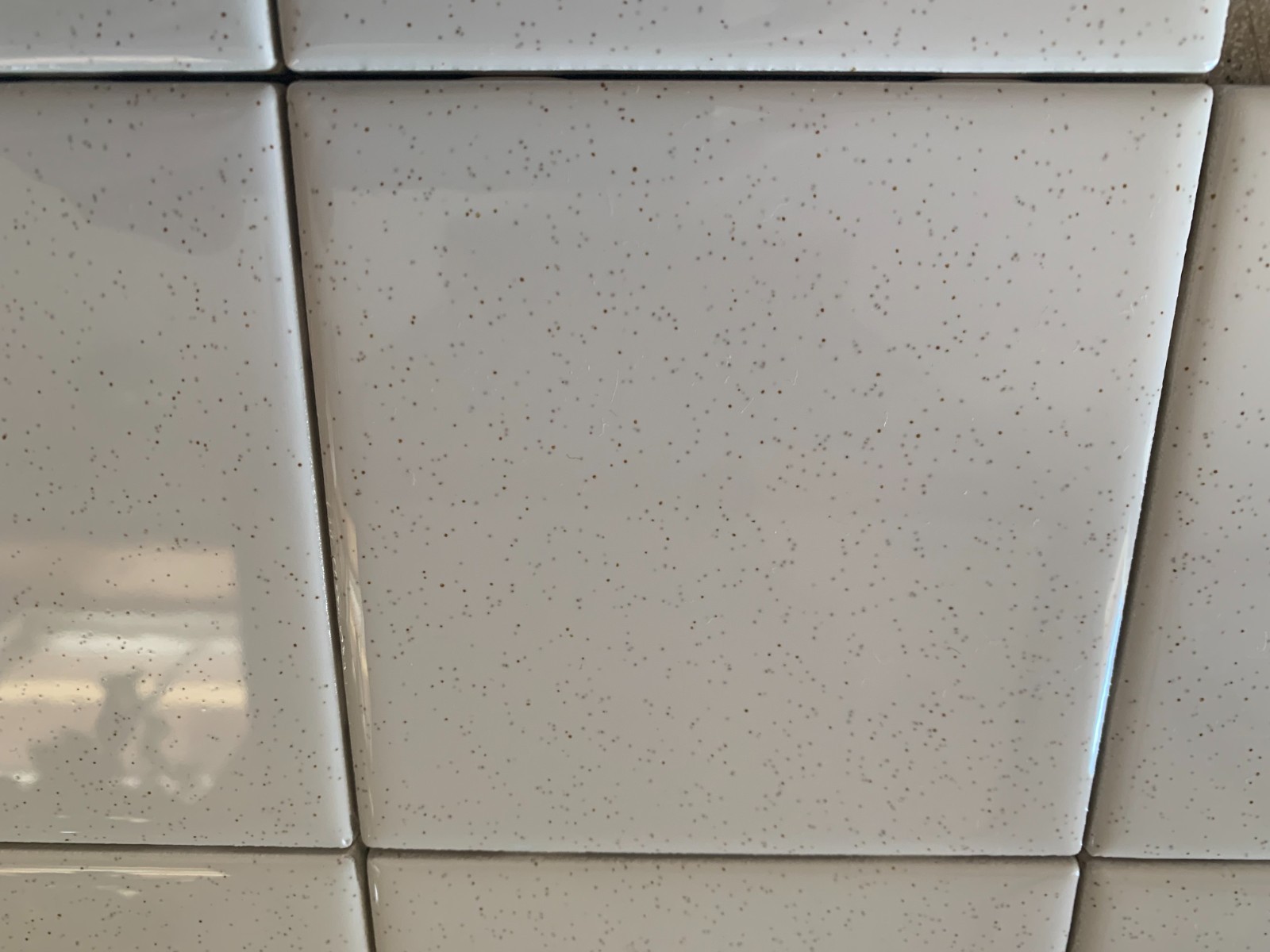 American Olean / Dal Tile 4 1/4″ Ceramic Tile White w/ Black Speckled Speckles