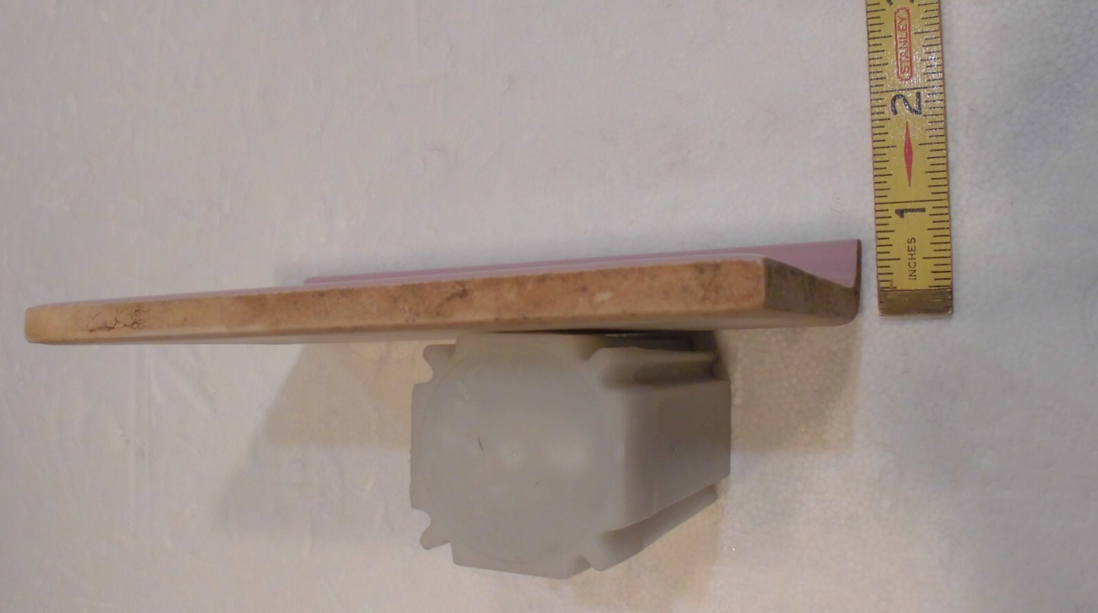 1 pc. Shell Pink: 4” X 6” Glossy Ceramic Cove Base Tile by Mid-State: Flat Top