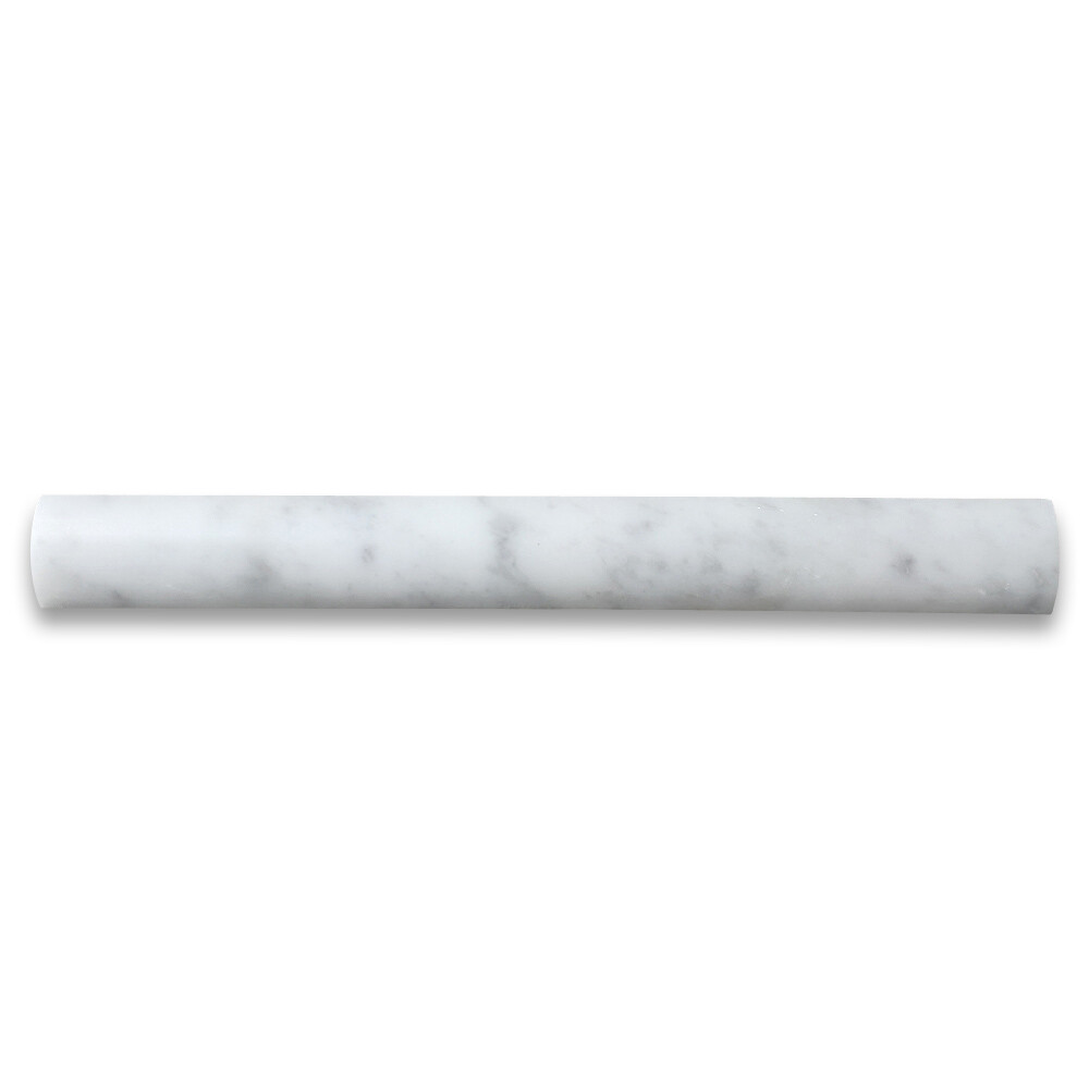 C16H Carrara White Marble Round Cover Edge Pencil Liner Trim Molding Honed