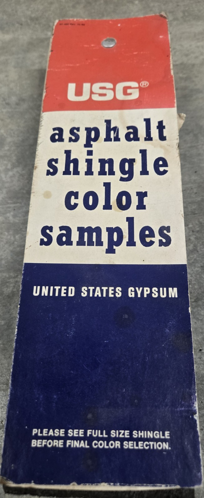 Vintage 1969 USG 12” x 3 1/2” Asphalt Shingles Salesman Samples