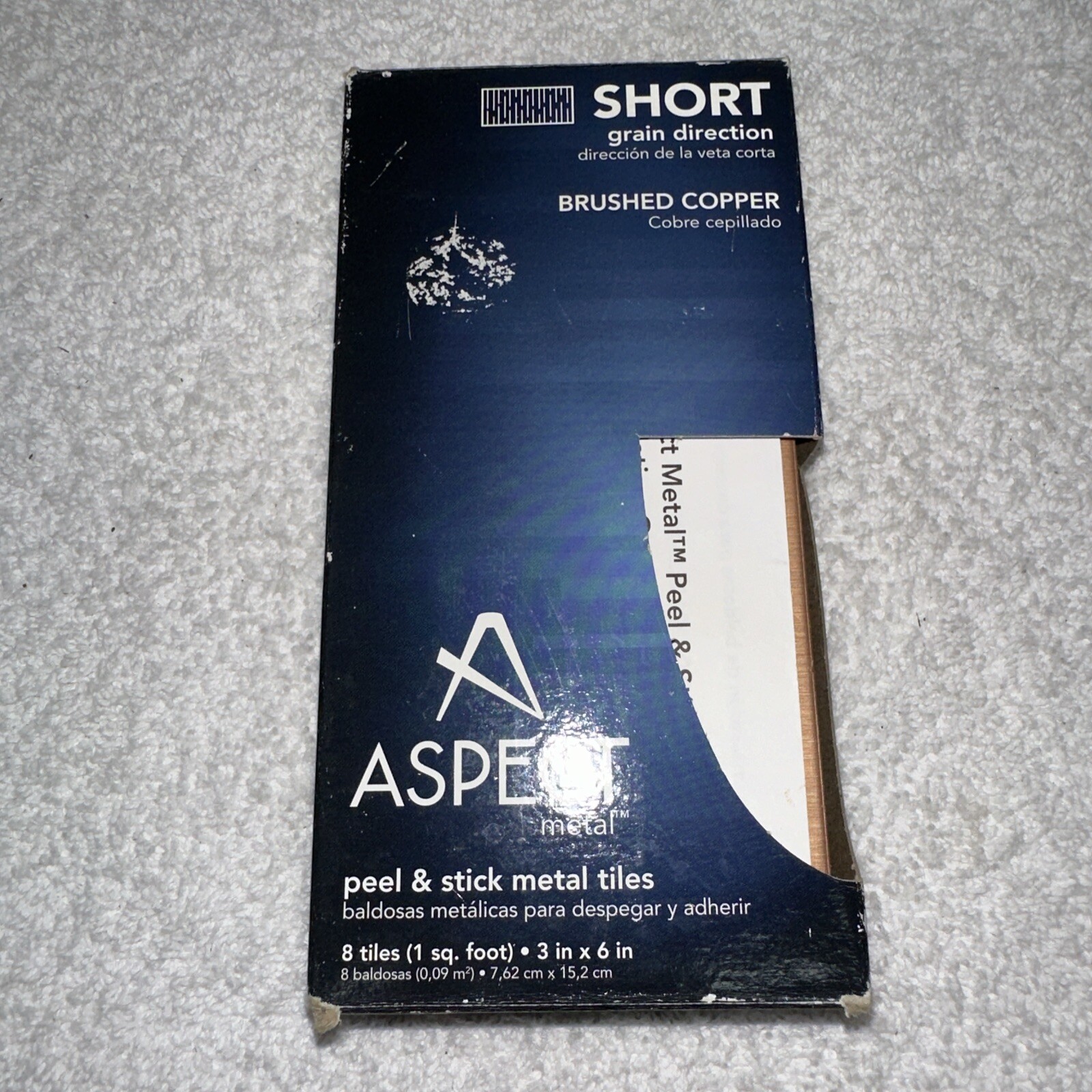 Aspect Copper peel and stick Tiles Short Grain Direction New in Box