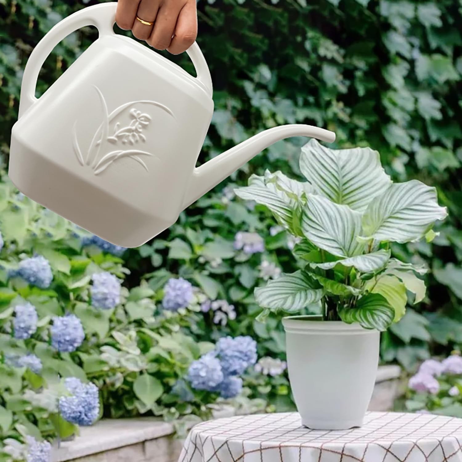 Watering Can for Home Garden – White Color – 1/2 Gallon