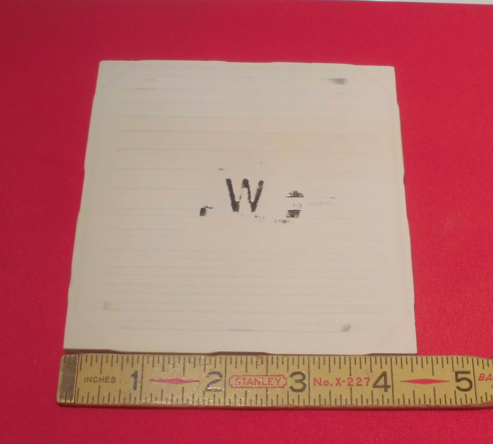1 pc. Vintage *White Sparkle* Glossy Ceramic Tile by Wenczel 4-5/16″- 4/3/8″