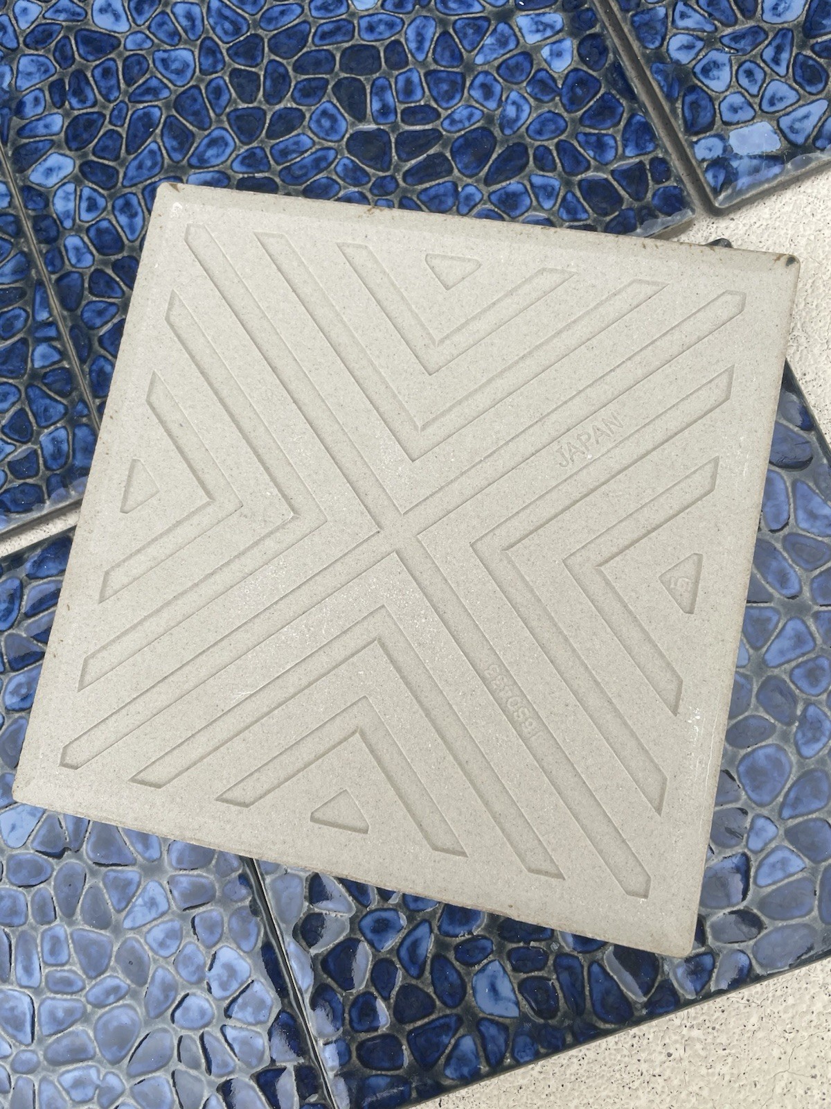 9 Aquabella Timeless Blue Allure Gold Stone 6×6 Porcelain Field Tile Pool Japan