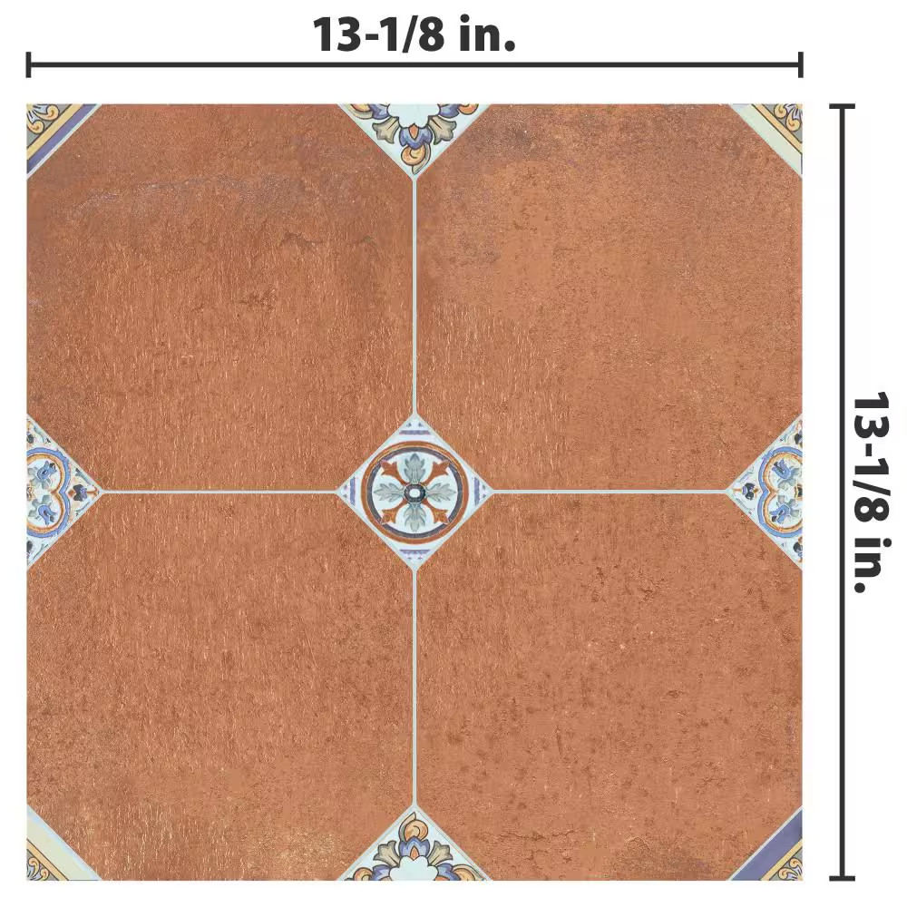 Manises Decor Cuero 13-1/8 In. X 13-1/8 In. Porcelain Floor and Wall Tile (10.98