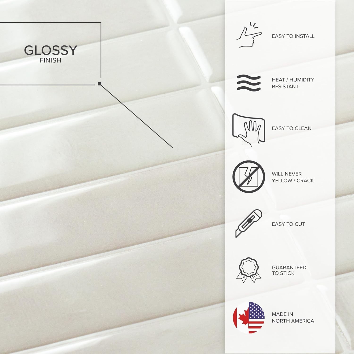 Gorgeous Moroccan Geometric Peel and Stick Backsplash – 5 Sheets, Glossy Finish
