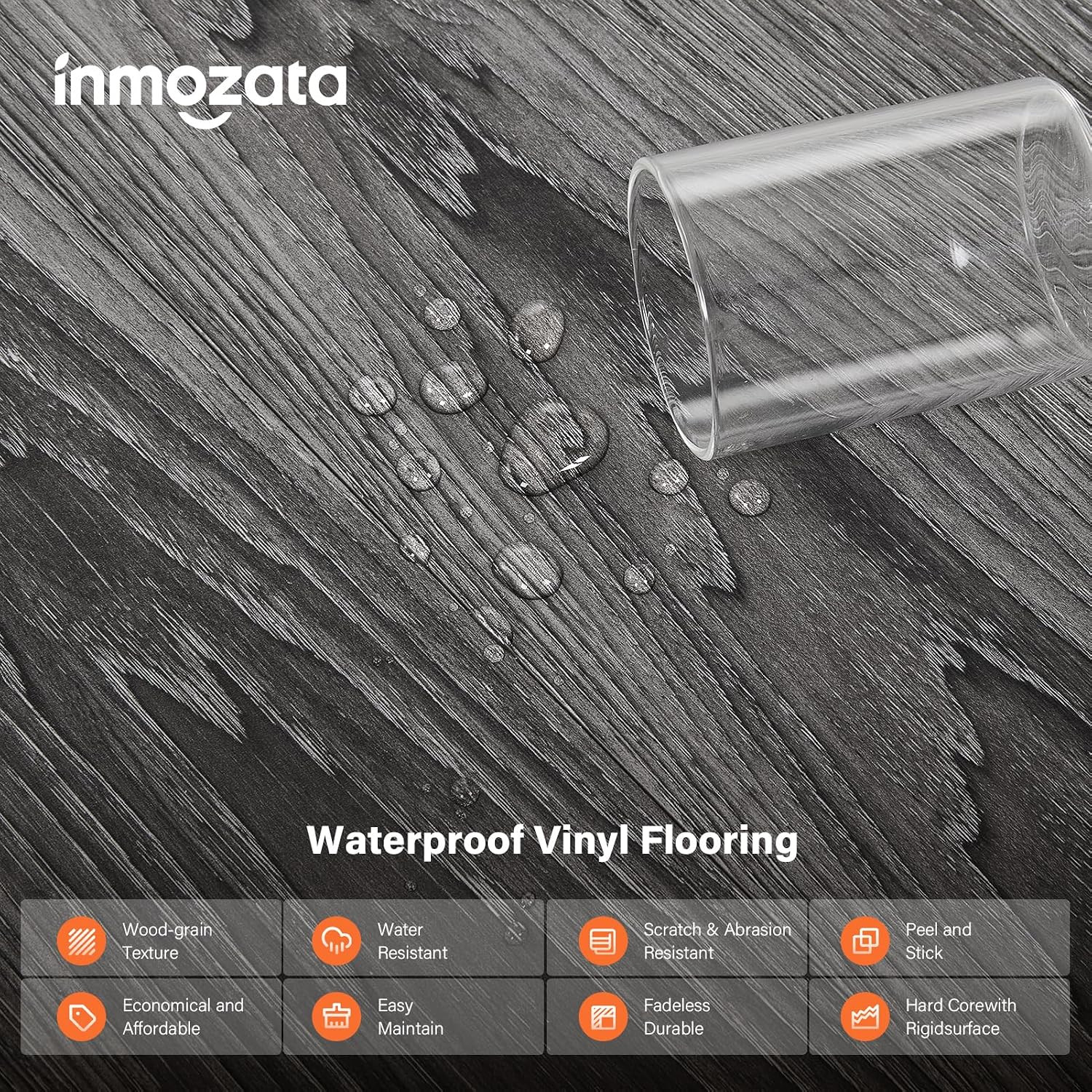 Peel and Stick Floor Tile Vinyl Flooring, Waterproof Vinyl Plank Flooring 36-Pac