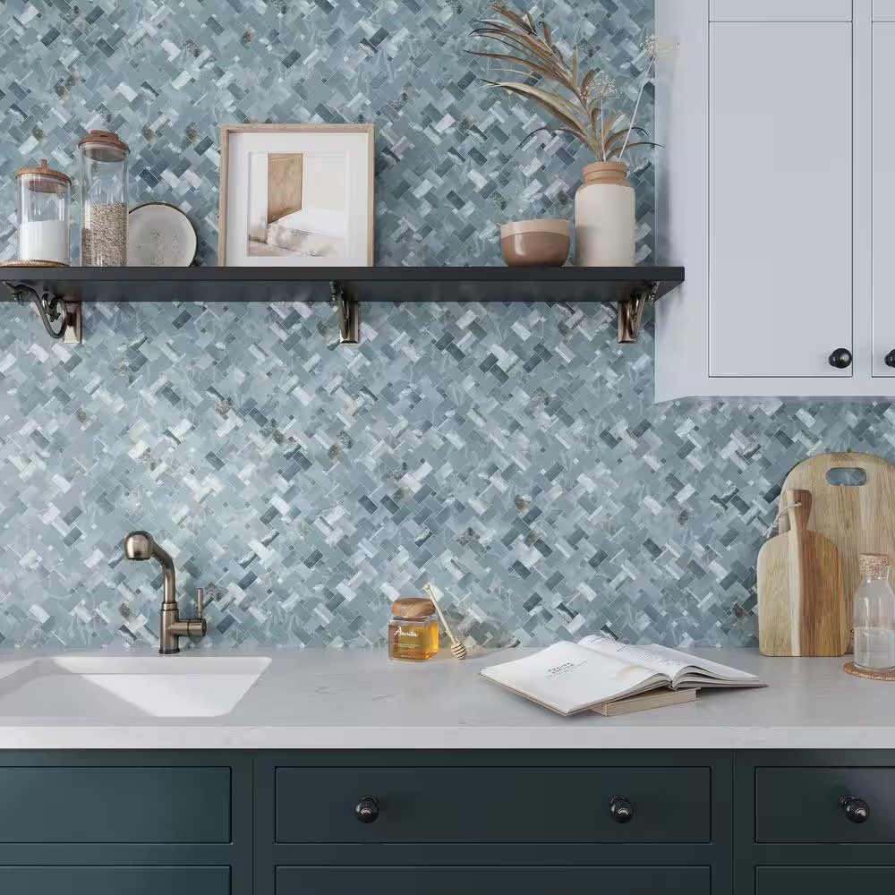 Splendor Green 11.81 In. X 11.81 In. Matte Porcelain Mosaic Wall and Floor Tile