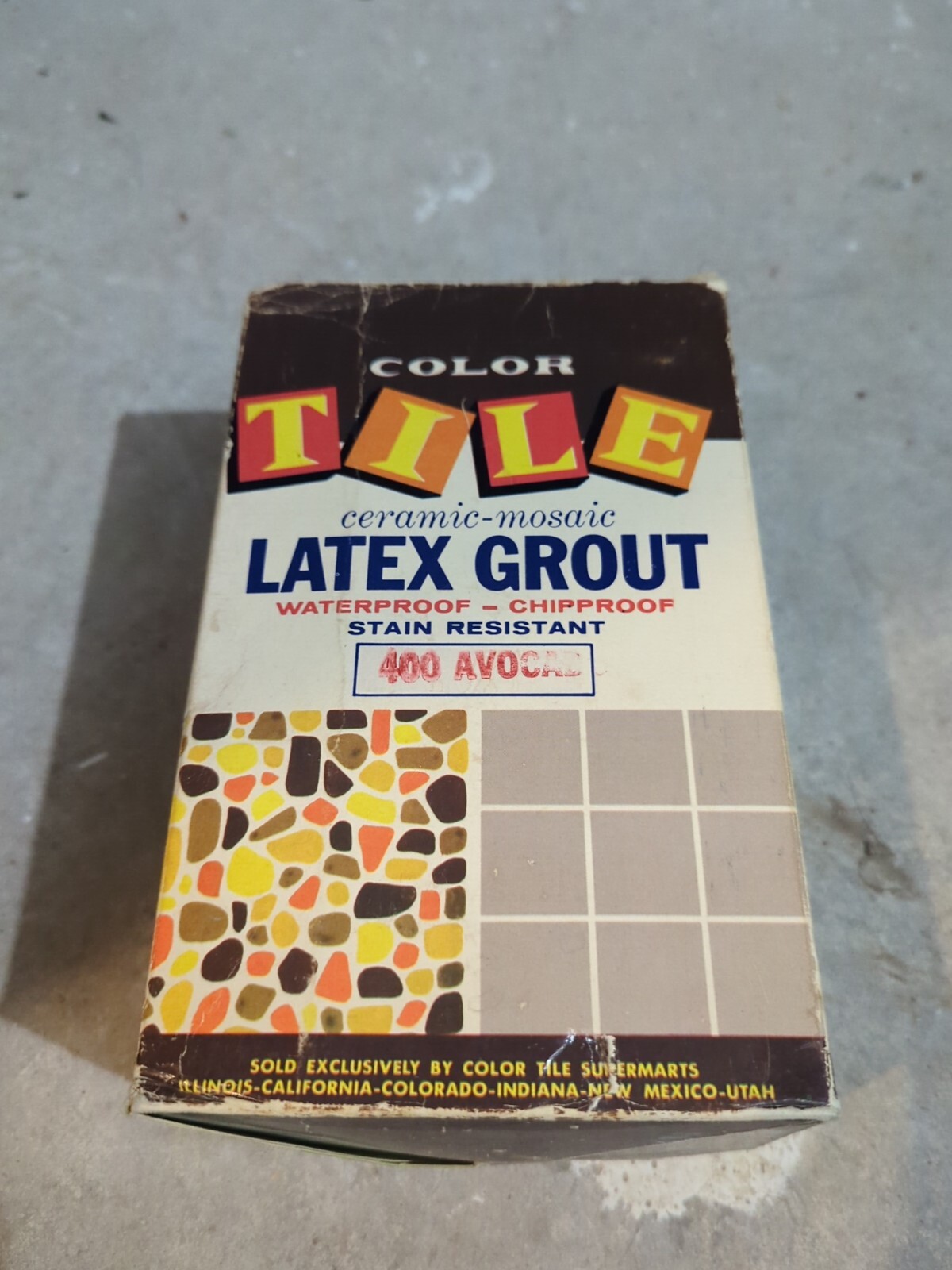 Vintage 70s 1970s Packaging | Original Box | Color Tile Ceramic Latex Grout…